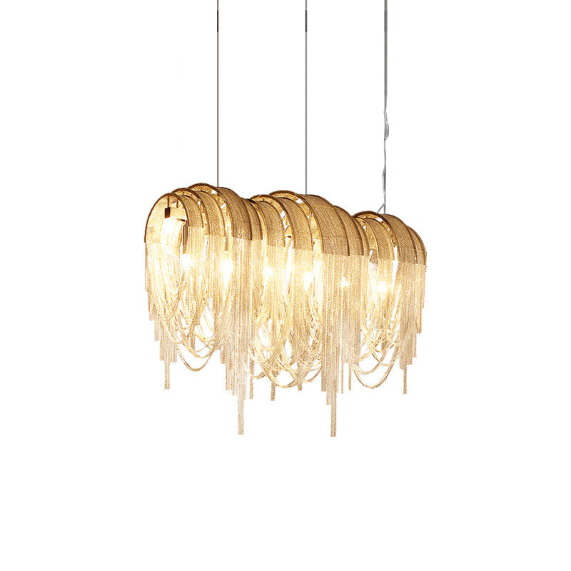 Lustra Kronleuchter Geschichtete Kette Nickel Luxus-Letslighting