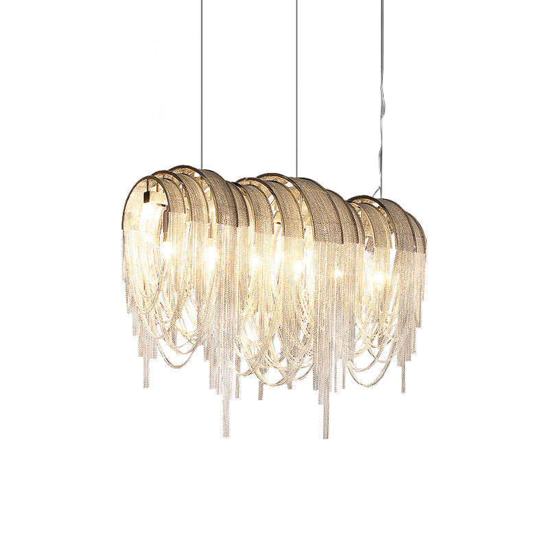 Lustra Kronleuchter Geschichtete Kette Nickel Luxus-Letslighting
