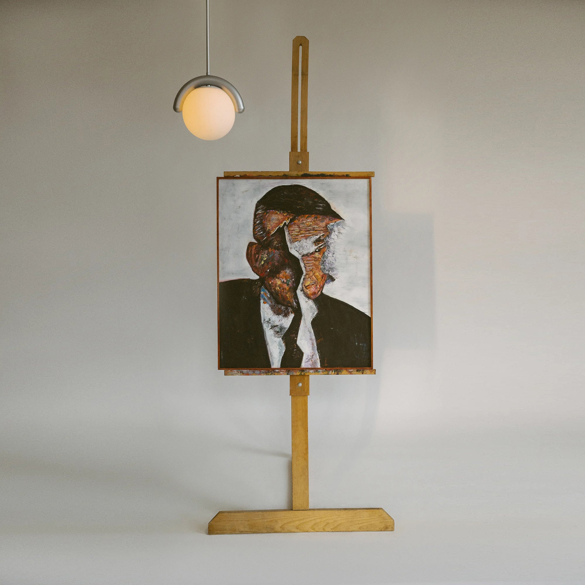 Uveta Linearer Kronleuchter in Rot & Silber