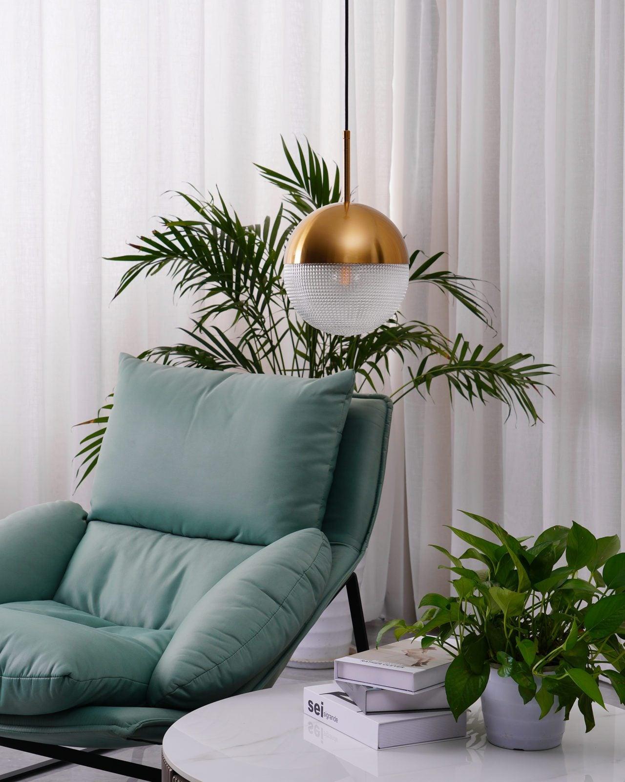 Solara Pendelleuchte Messing Glas Modern-Letslighting
