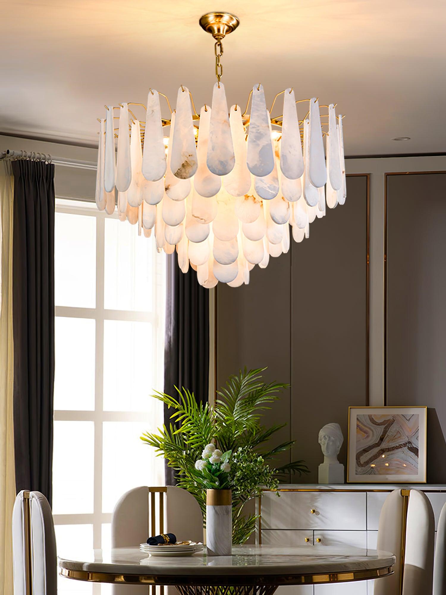 Ucararae Teardrop Alabaster Chandelier - Neutralighting