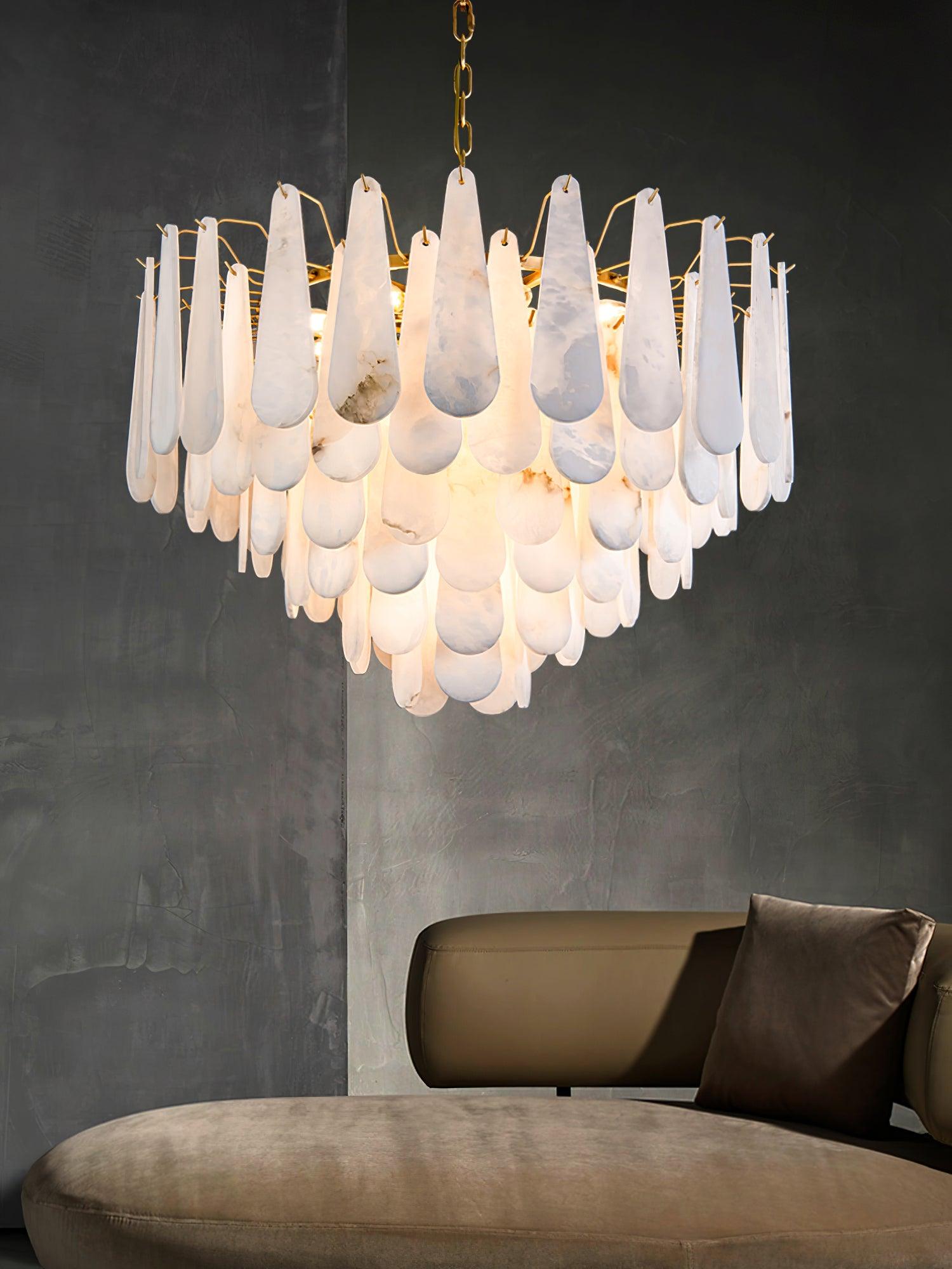 Ucararae Teardrop Alabaster Chandelier - Neutralighting