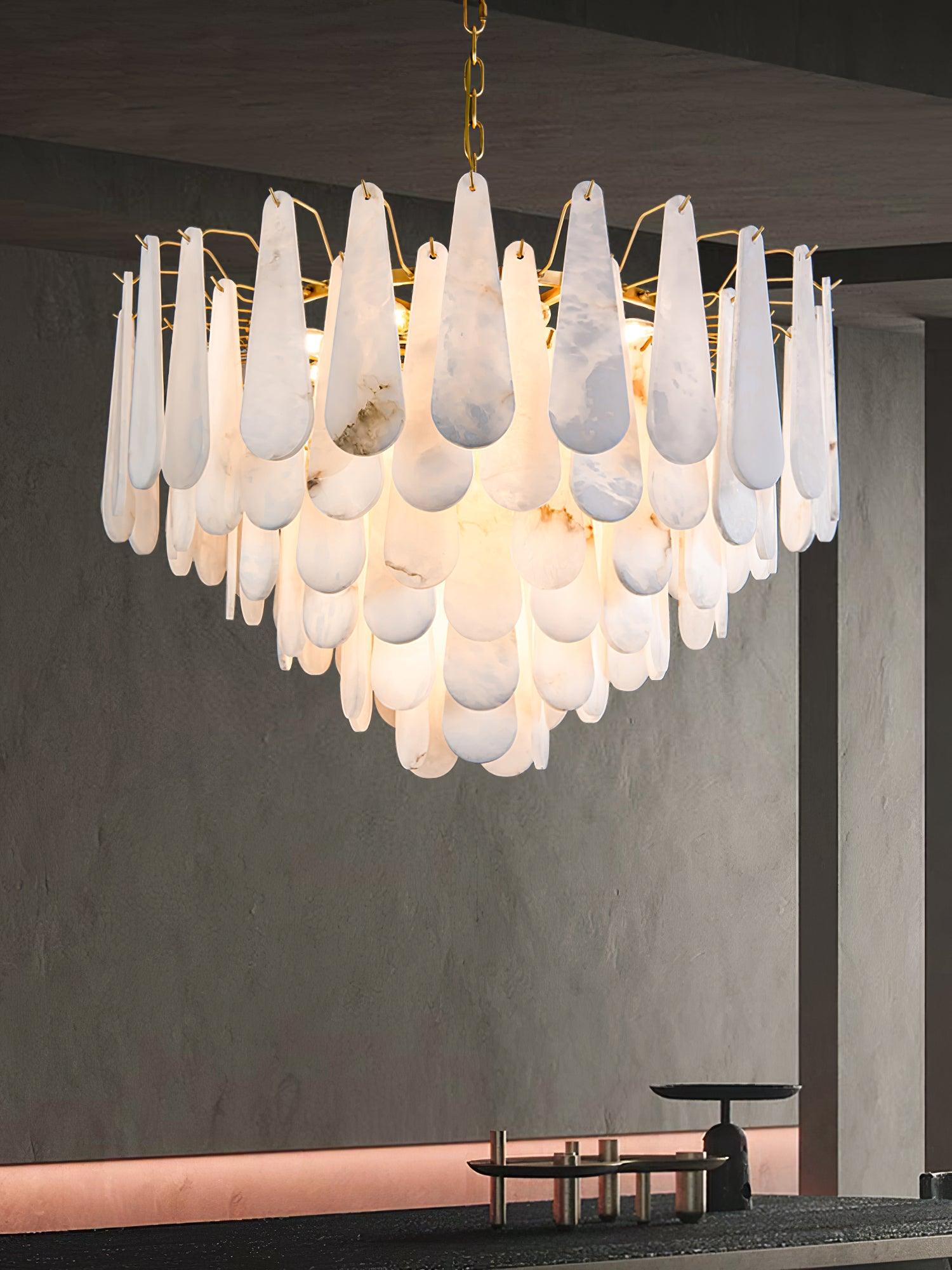 Ucararae Teardrop Alabaster Chandelier - Neutralighting