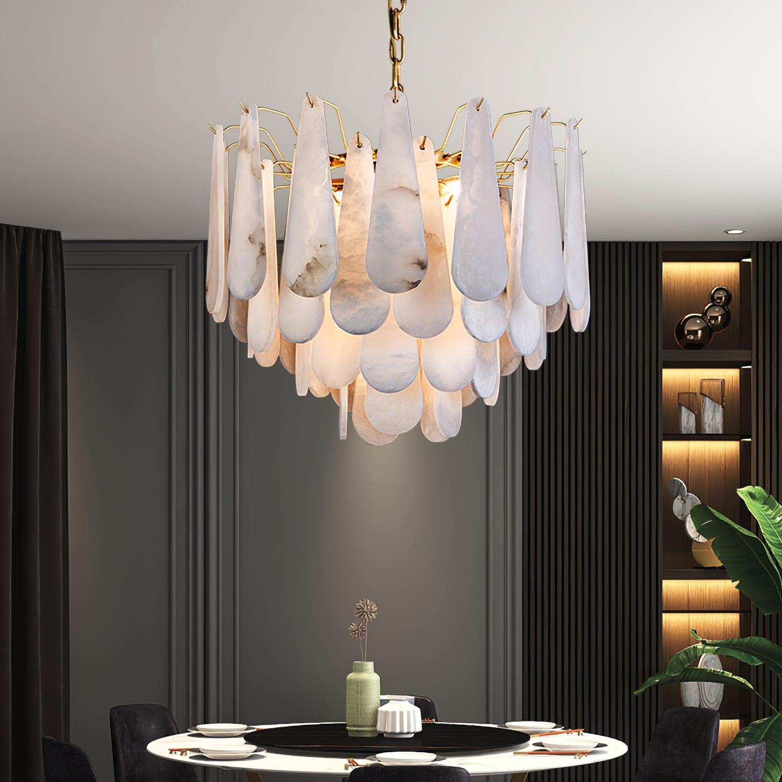 Ucararae Teardrop Alabaster Chandelier - Neutralighting