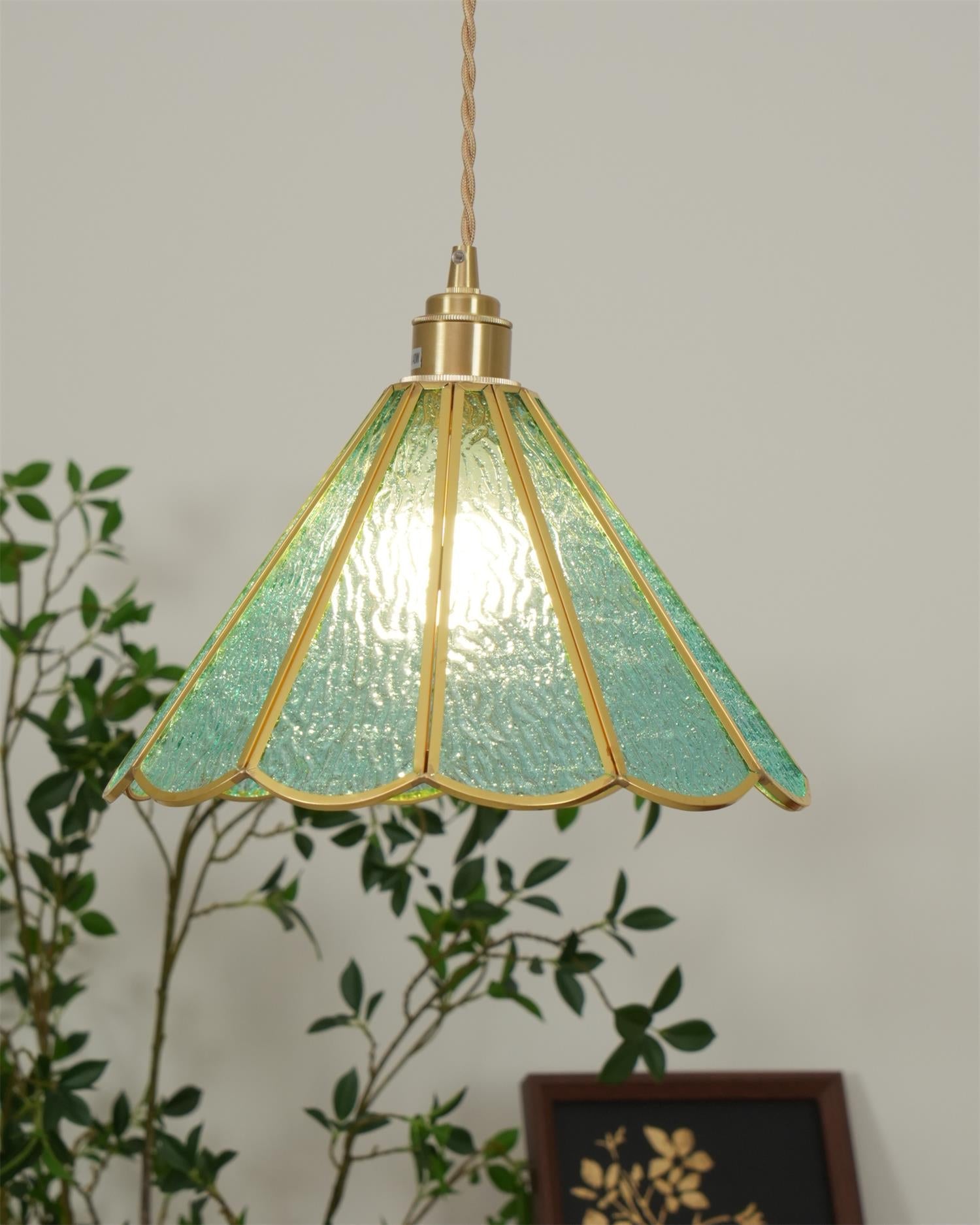 Pendelleuchte Strukturiertes Glas Art Deco-Letslighting