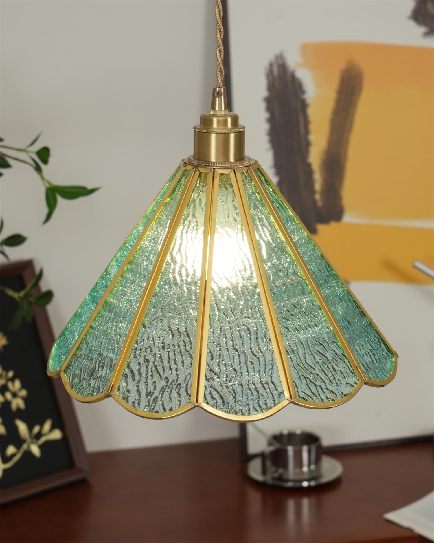 Pendelleuchte Strukturiertes Glas Art Deco-Letslighting