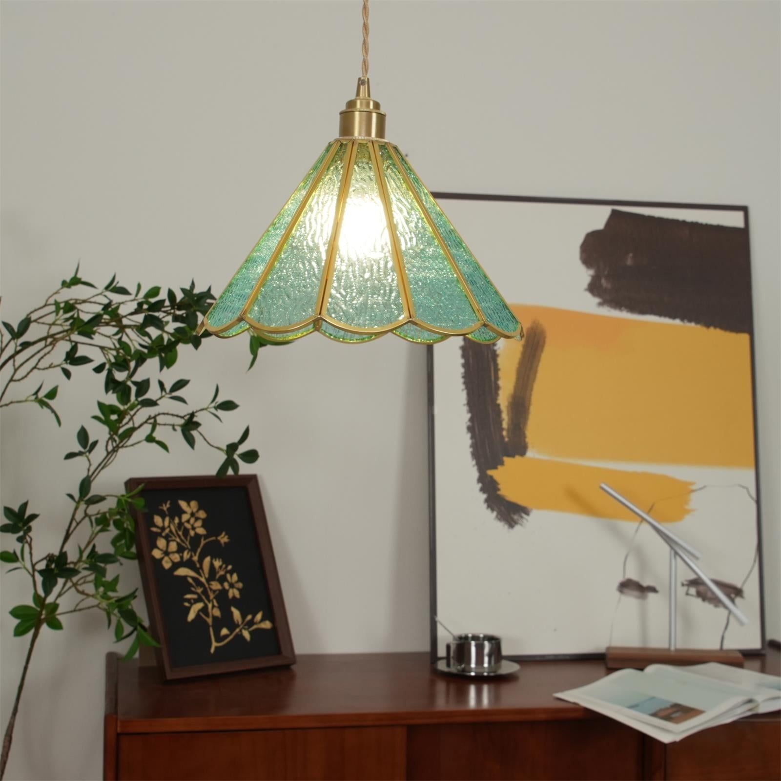 Pendelleuchte Strukturiertes Glas Art Deco-Letslighting