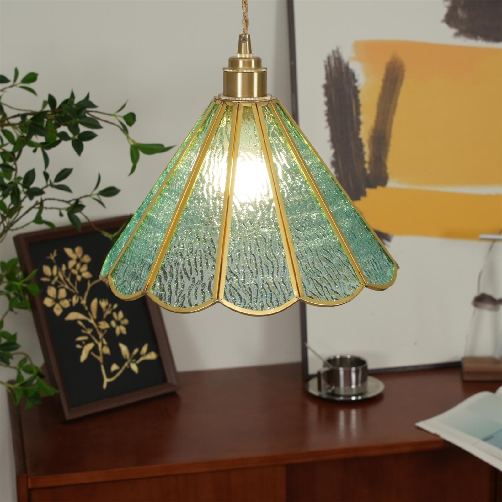 Pendelleuchte Strukturiertes Glas Art Deco-Letslighting