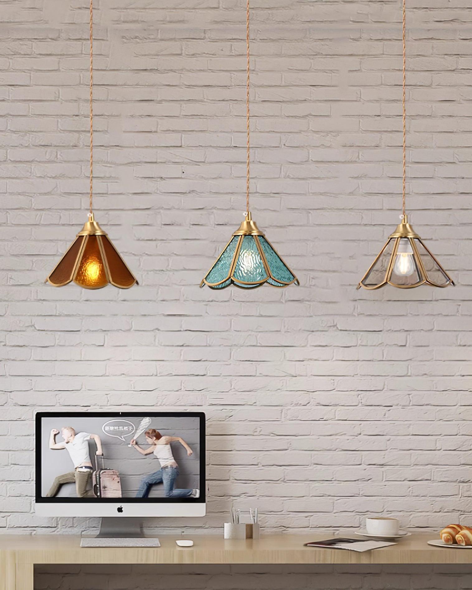 Pendelleuchte Strukturiertes Glas Art Deco-Letslighting
