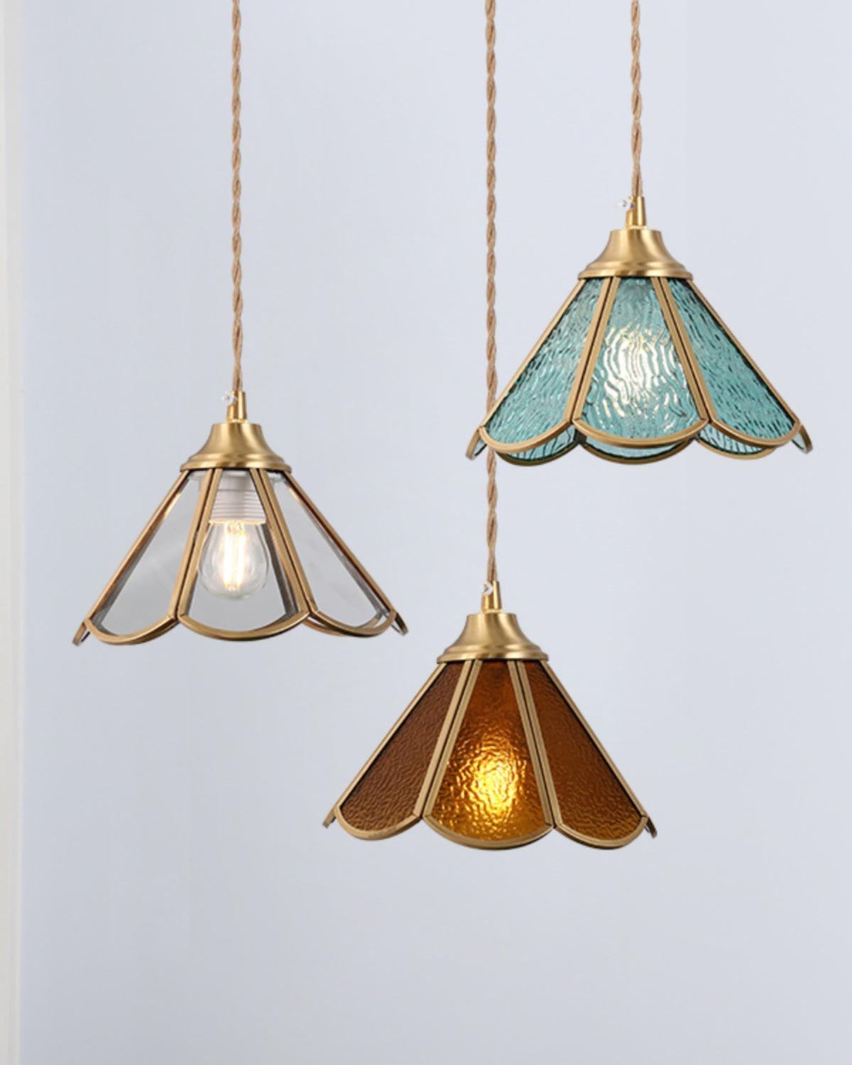 Pendelleuchte Strukturiertes Glas Art Deco-Letslighting