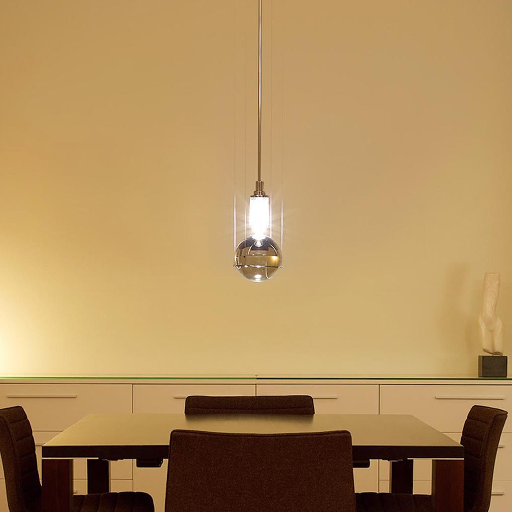 Solara Pendelleuchte mit Kristall, höhenverstellbar-Letslighting