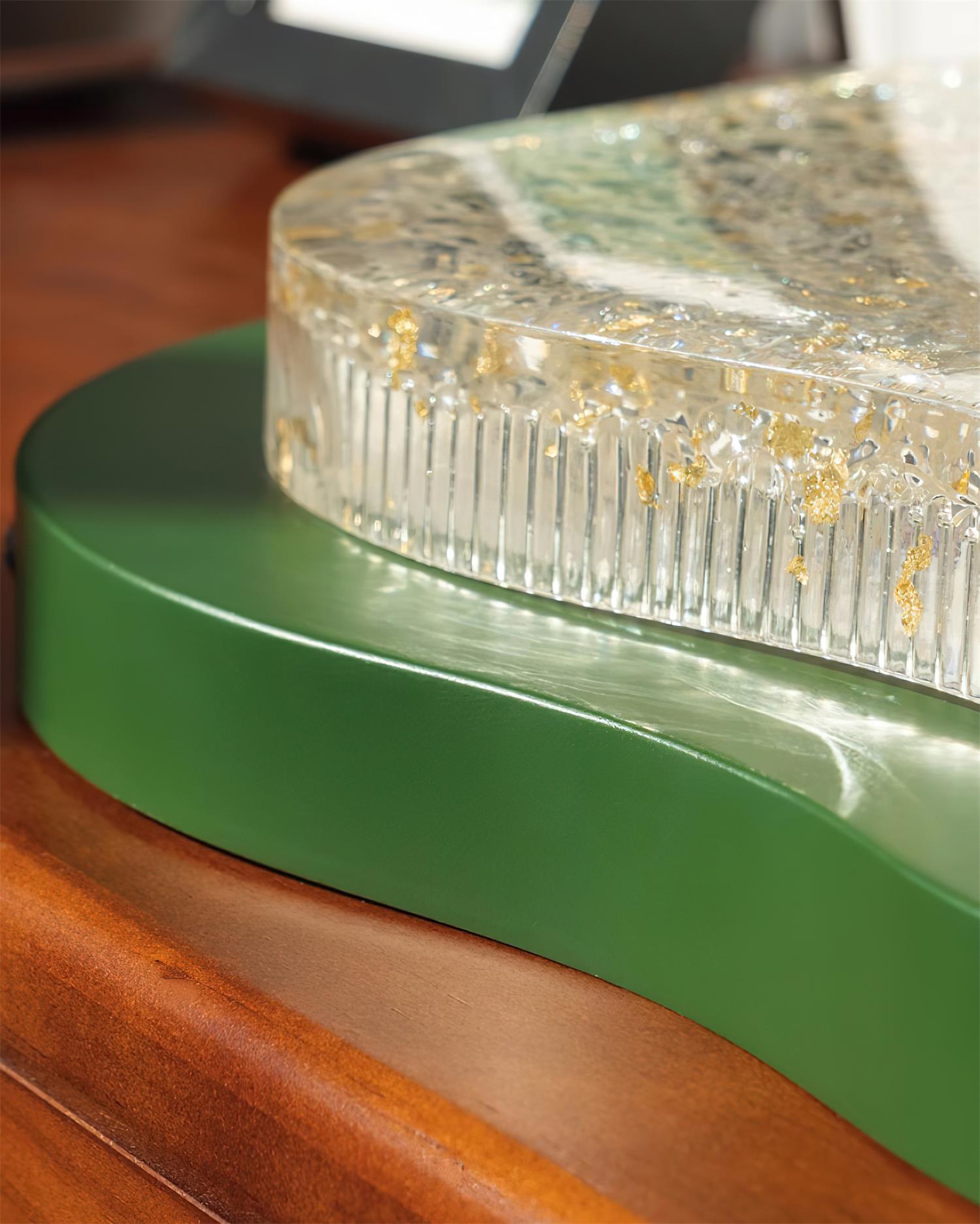 Deckenleuchte Unregelmäßig Form Harz Gold Blatt Modern Künstlerisch Grün-Letslighting