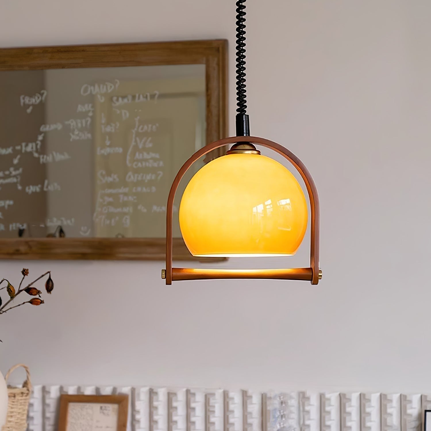 Cesilarae Premium Nordic Art Glas Holz Pendelleuchte-Letslighting