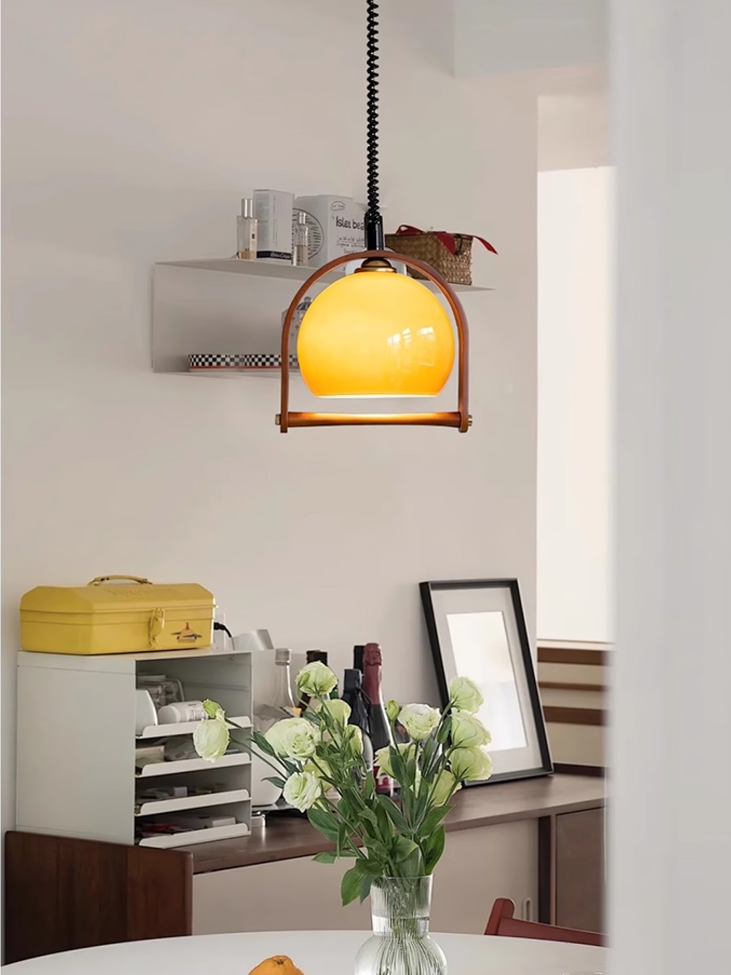 Cesilarae Premium Nordic Art Glas Holz Pendelleuchte-Letslighting