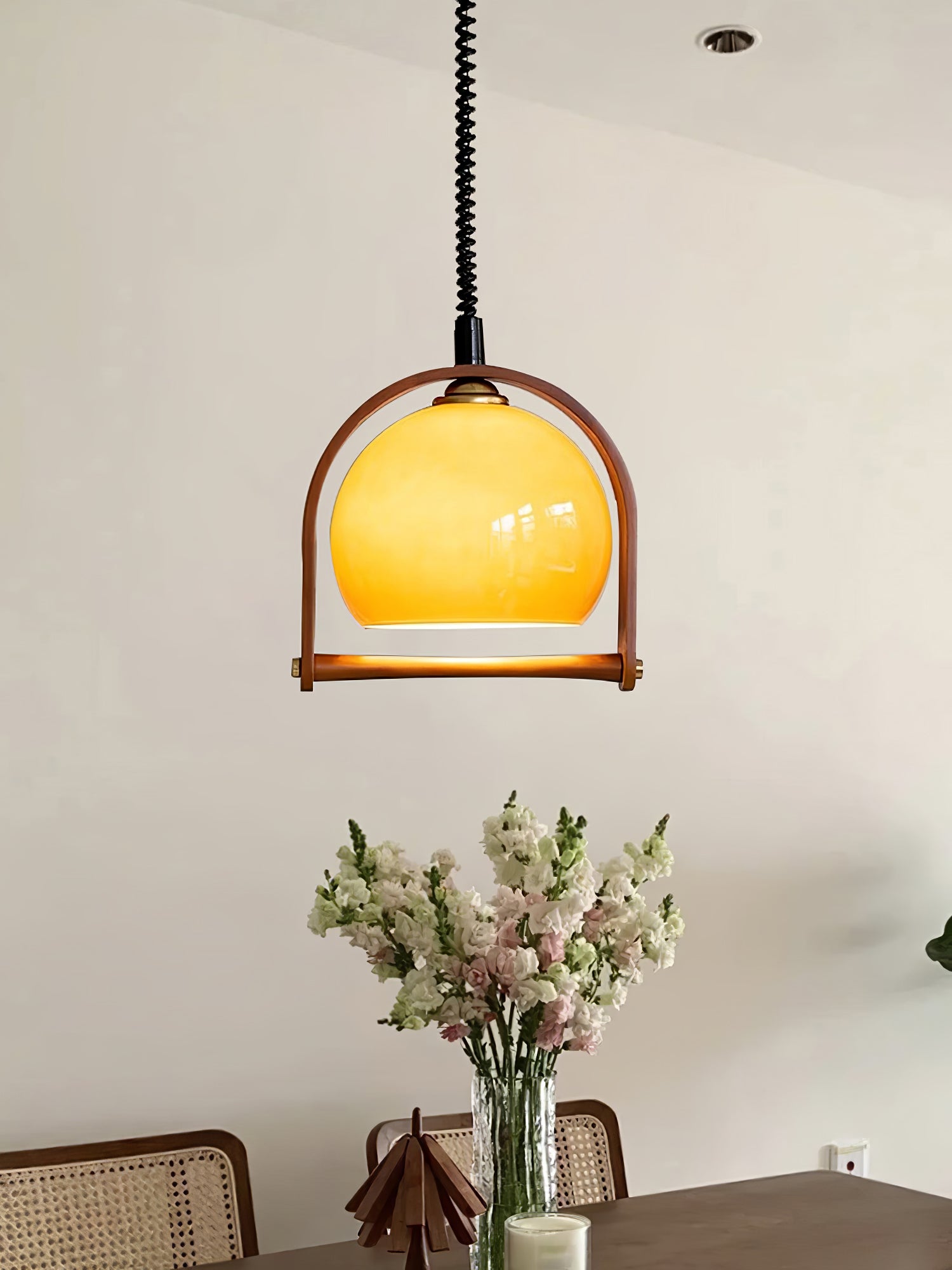 Cesilarae Premium Nordic Art Glas Holz Pendelleuchte-Letslighting
