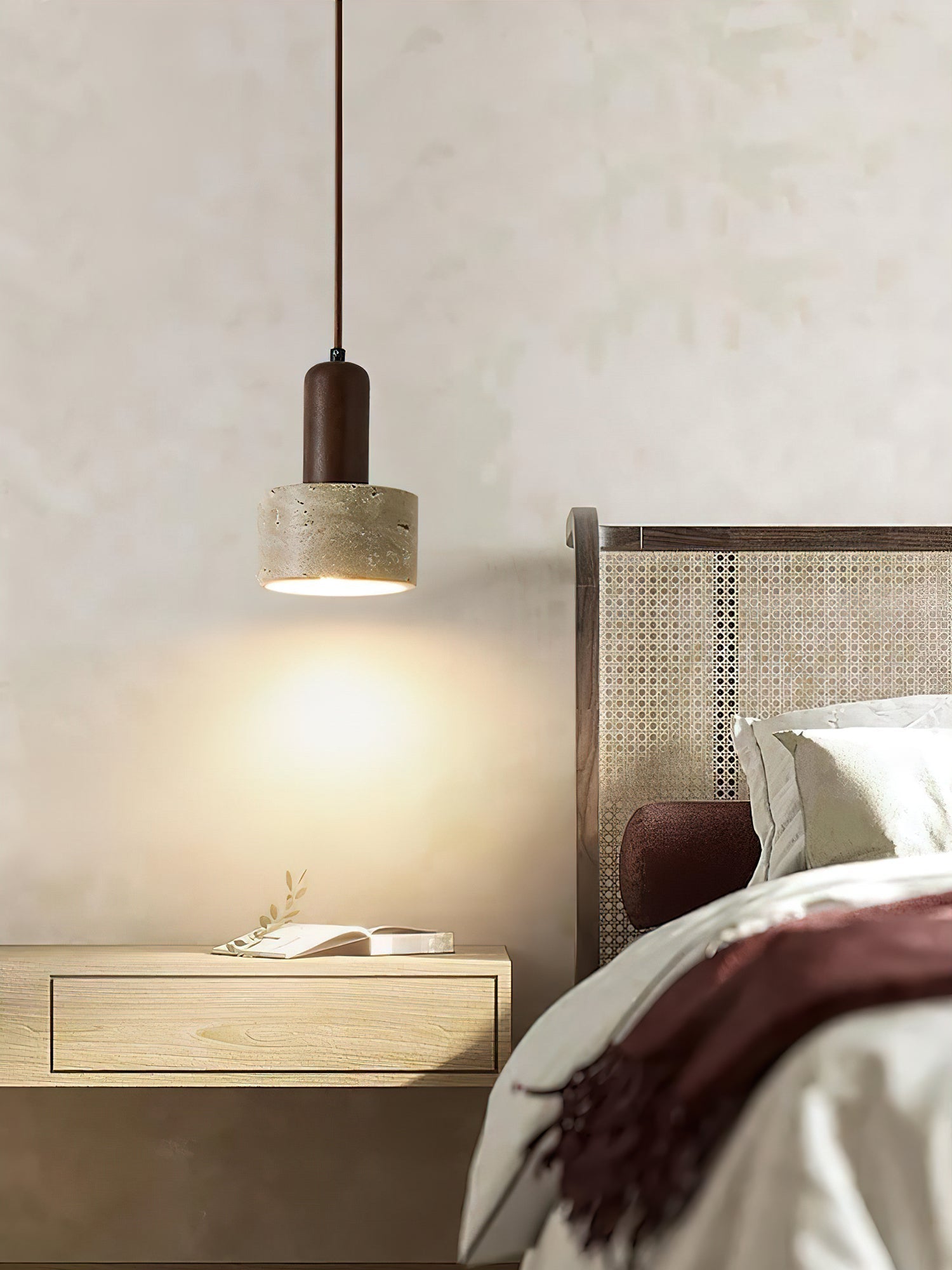 Ilshaa Dual-Material Travertine Pendant Light - Letslighting