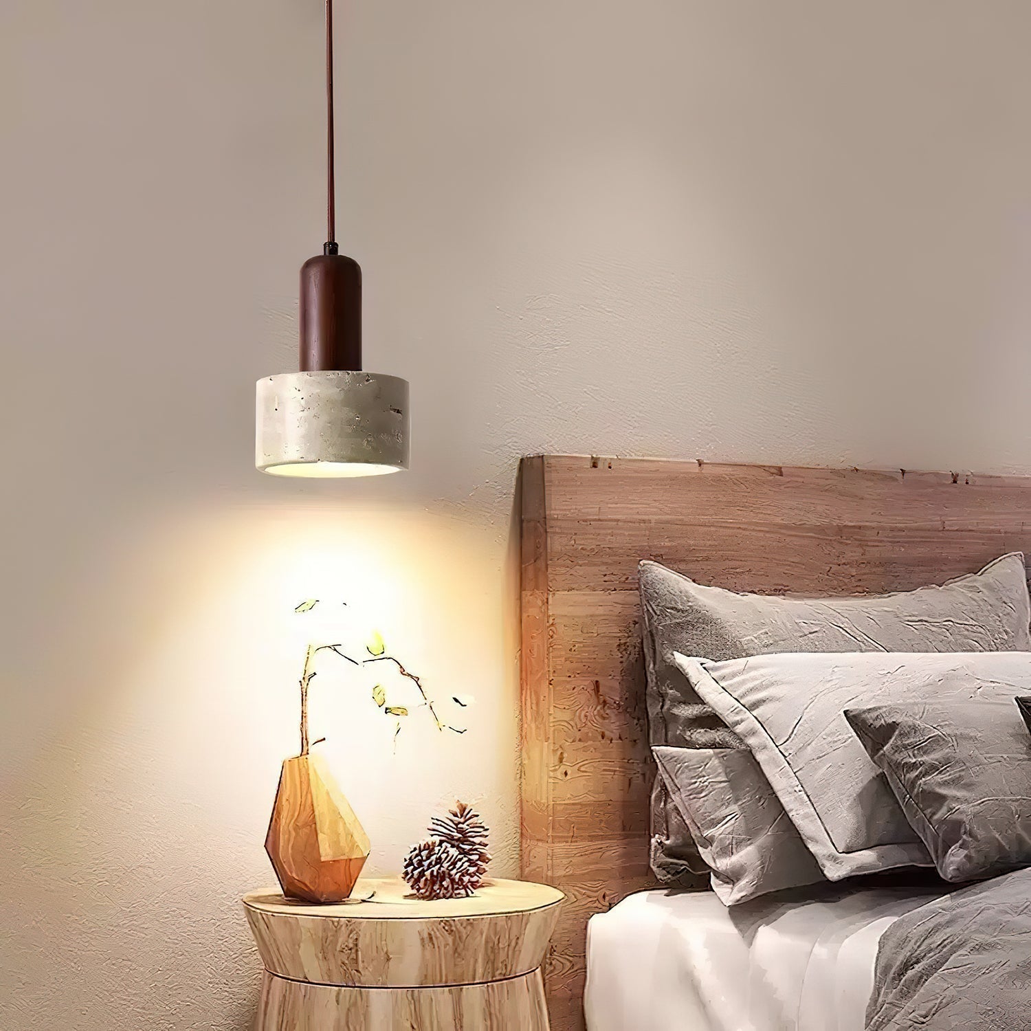 Ilshaa Dual-Material Travertine Pendant Light - Letslighting