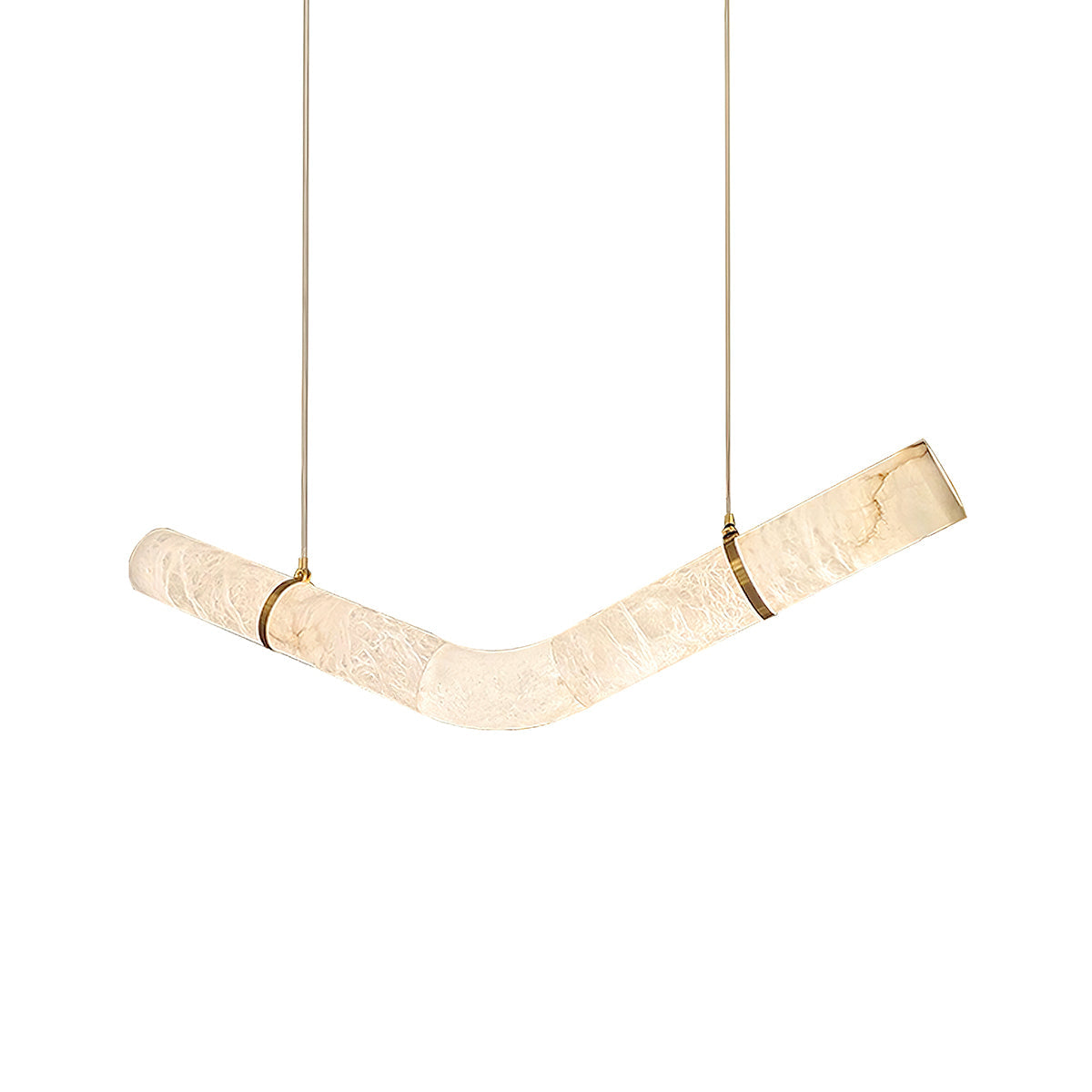 Liberty Chandelier Curved Alabaster Ribbon Silhouette - Letslighting