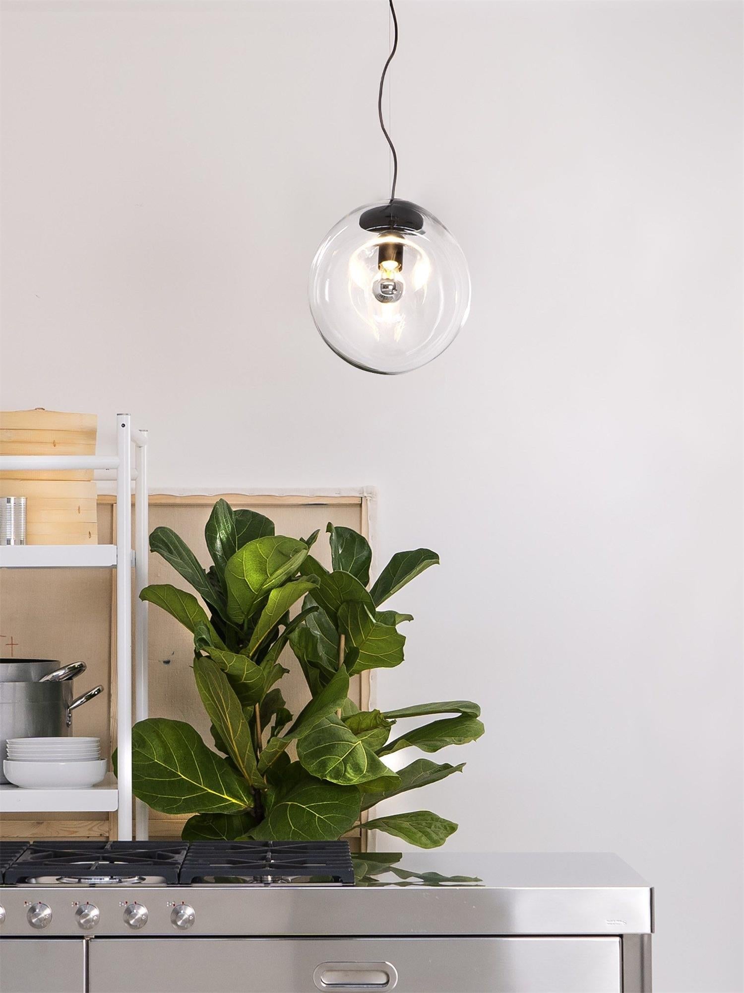 Lymara Schwarz Glas Pendelleuchte-Letslighting
