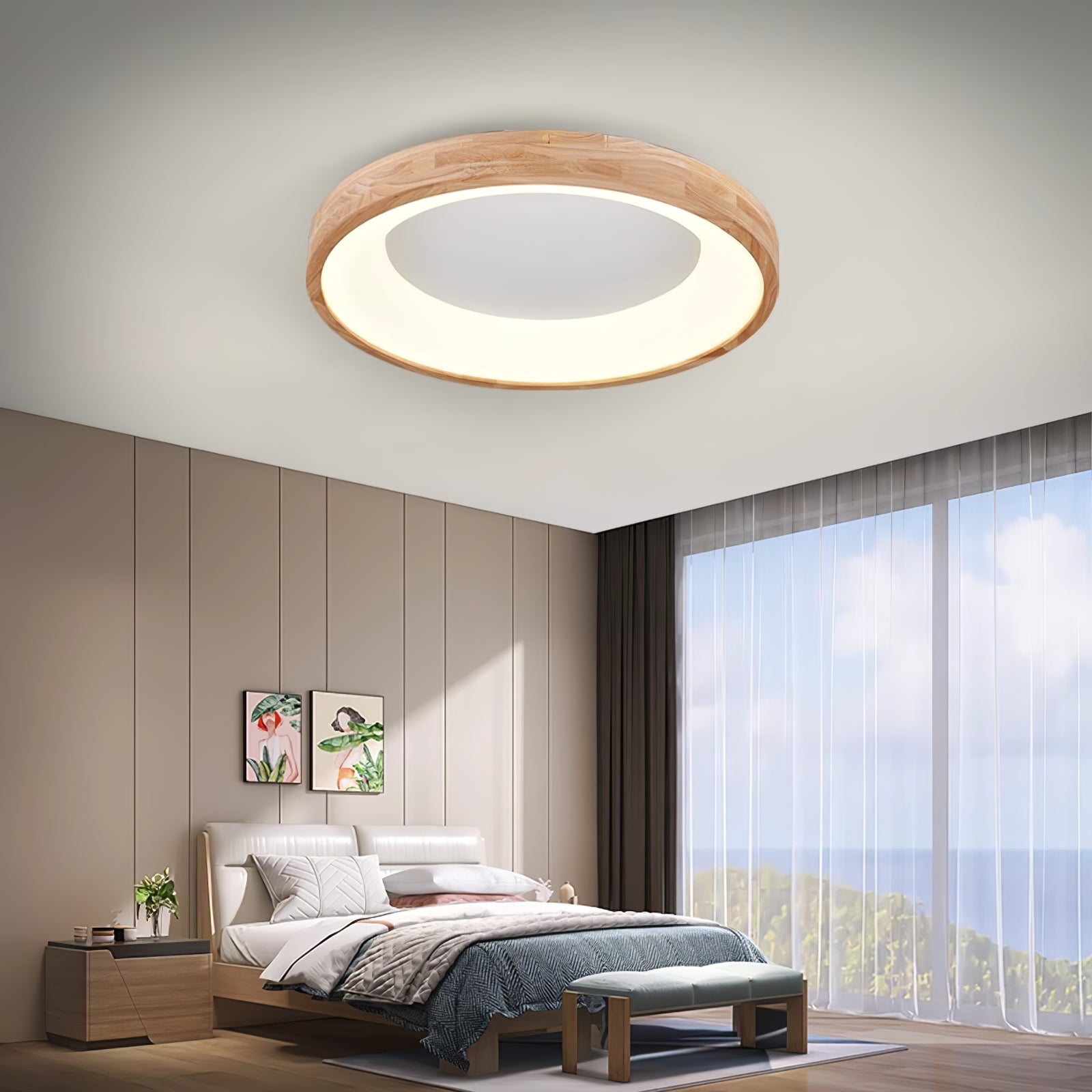 Uphae Moderne Minimalistische Deckenleuchte aus Holz-Letslighting