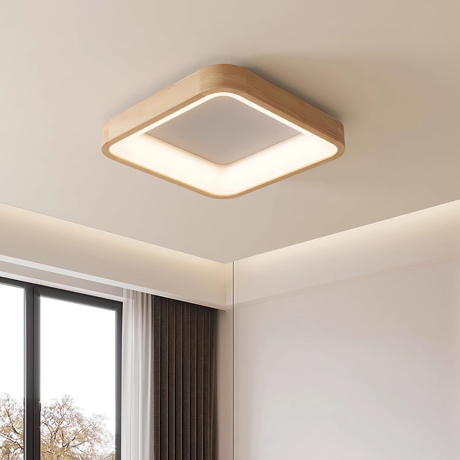 Uphae Moderne Minimalistische Deckenleuchte aus Holz-Letslighting