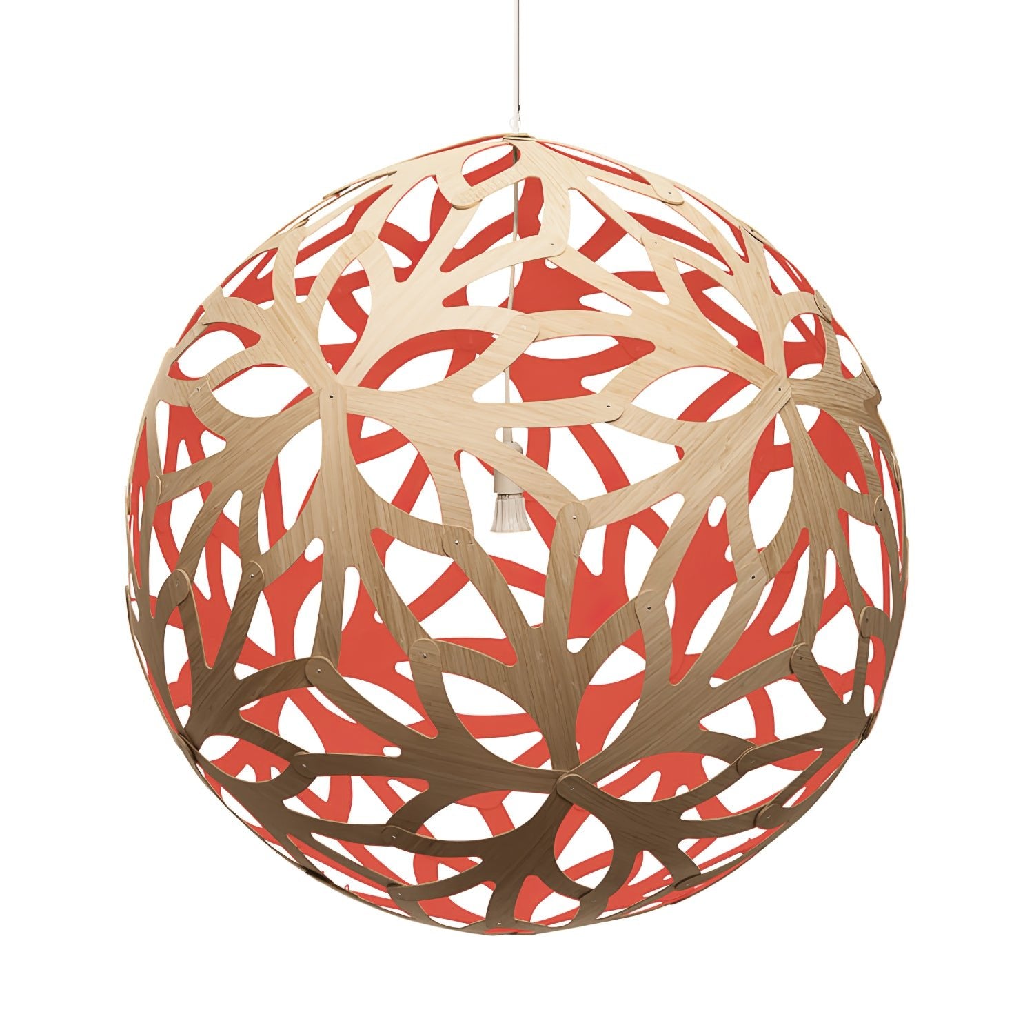 Lustra Pendelleuchte Geometrisch Holz Gewebt-Letslighting