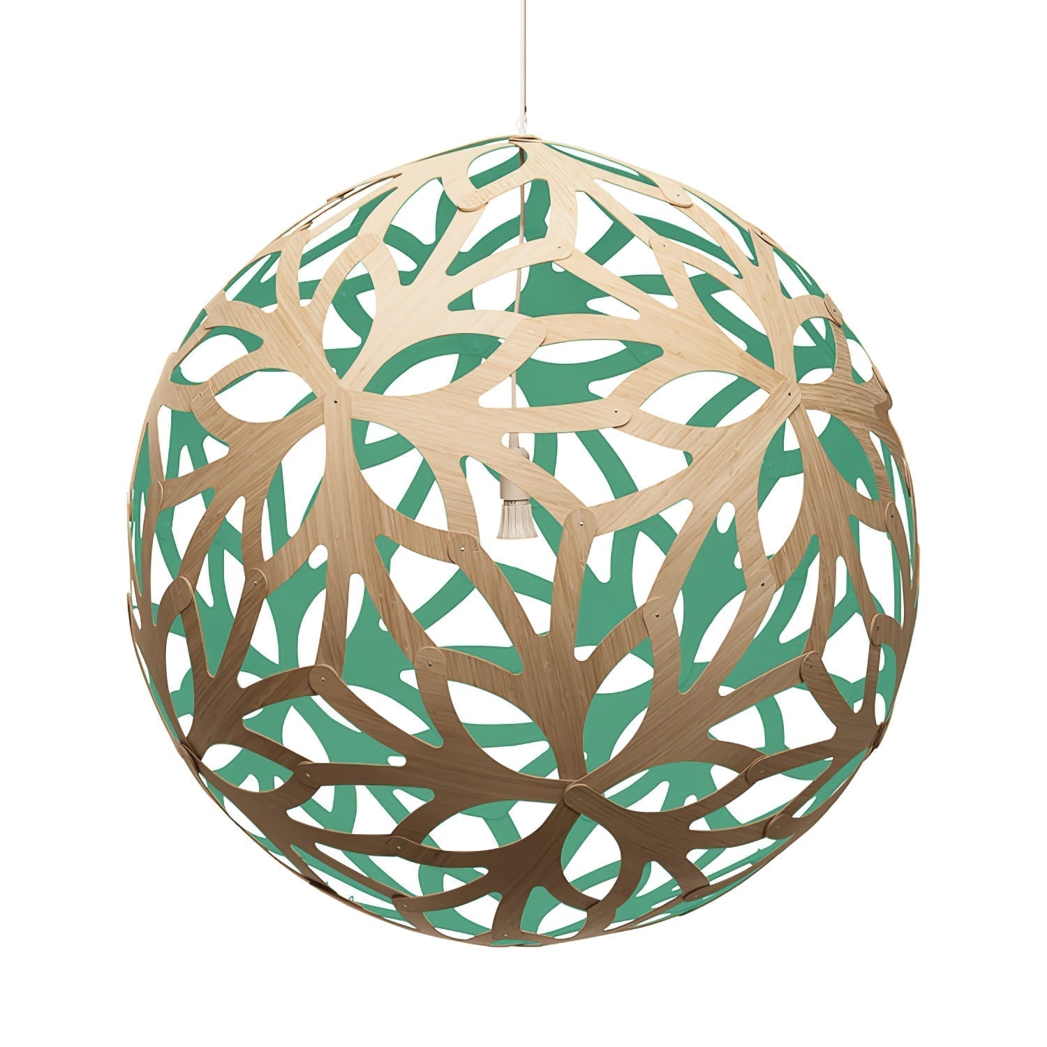 Lustra Pendelleuchte Geometrisch Holz Gewebt-Letslighting