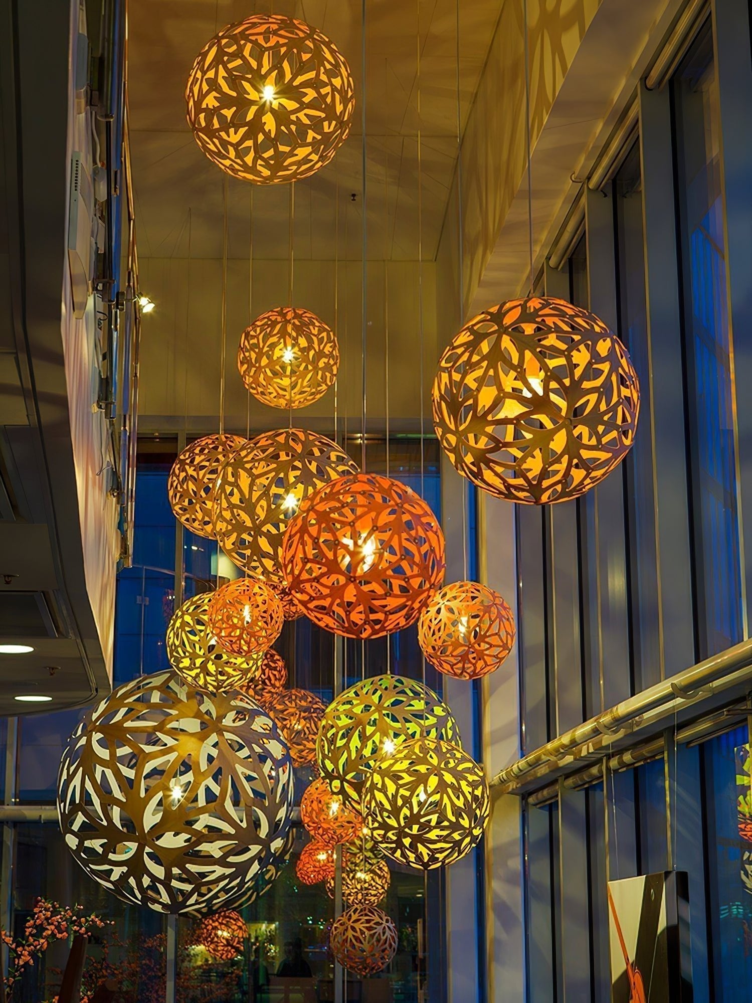 Lustra Pendelleuchte Geometrisch Holz Gewebt-Letslighting
