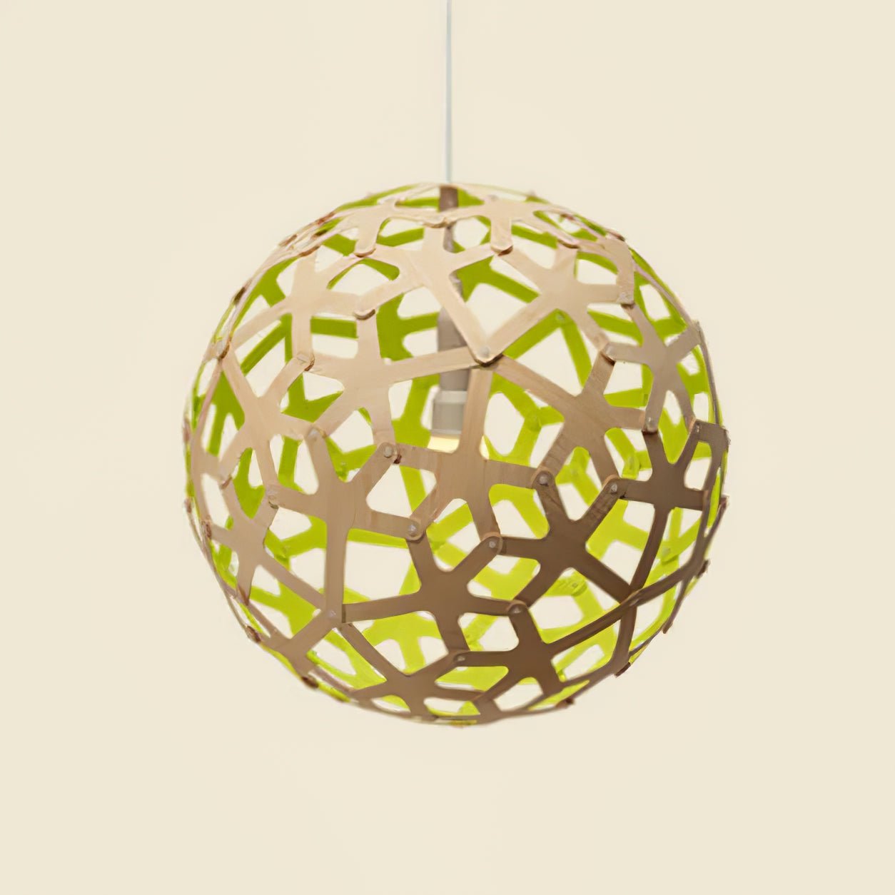 Lustra Pendelleuchte Geometrisch Holz Gewebt-Letslighting