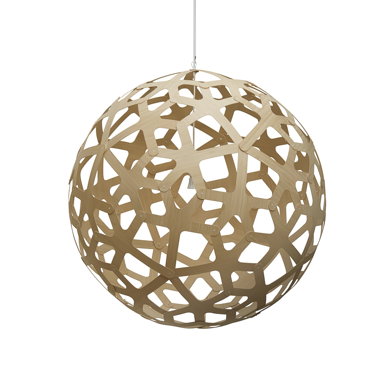 Lustra Pendelleuchte Geometrisch Holz Gewebt-Letslighting