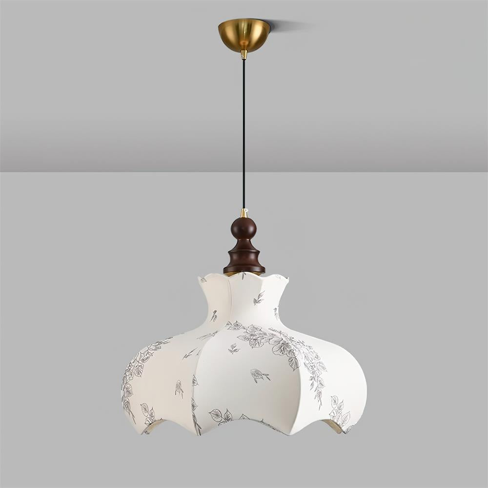Skye Vintage Pendelleuchte aus Holz und Stoff-Letslighting