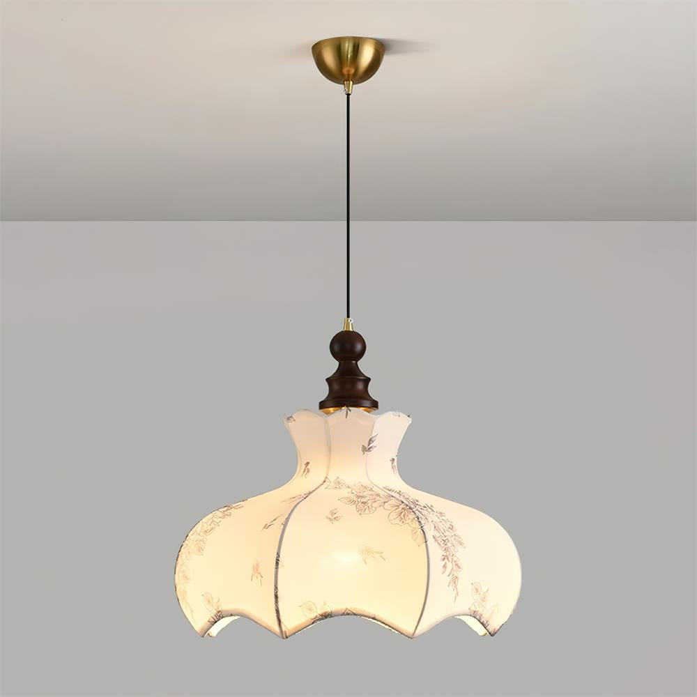 Skye Vintage Pendelleuchte aus Holz und Stoff-Letslighting
