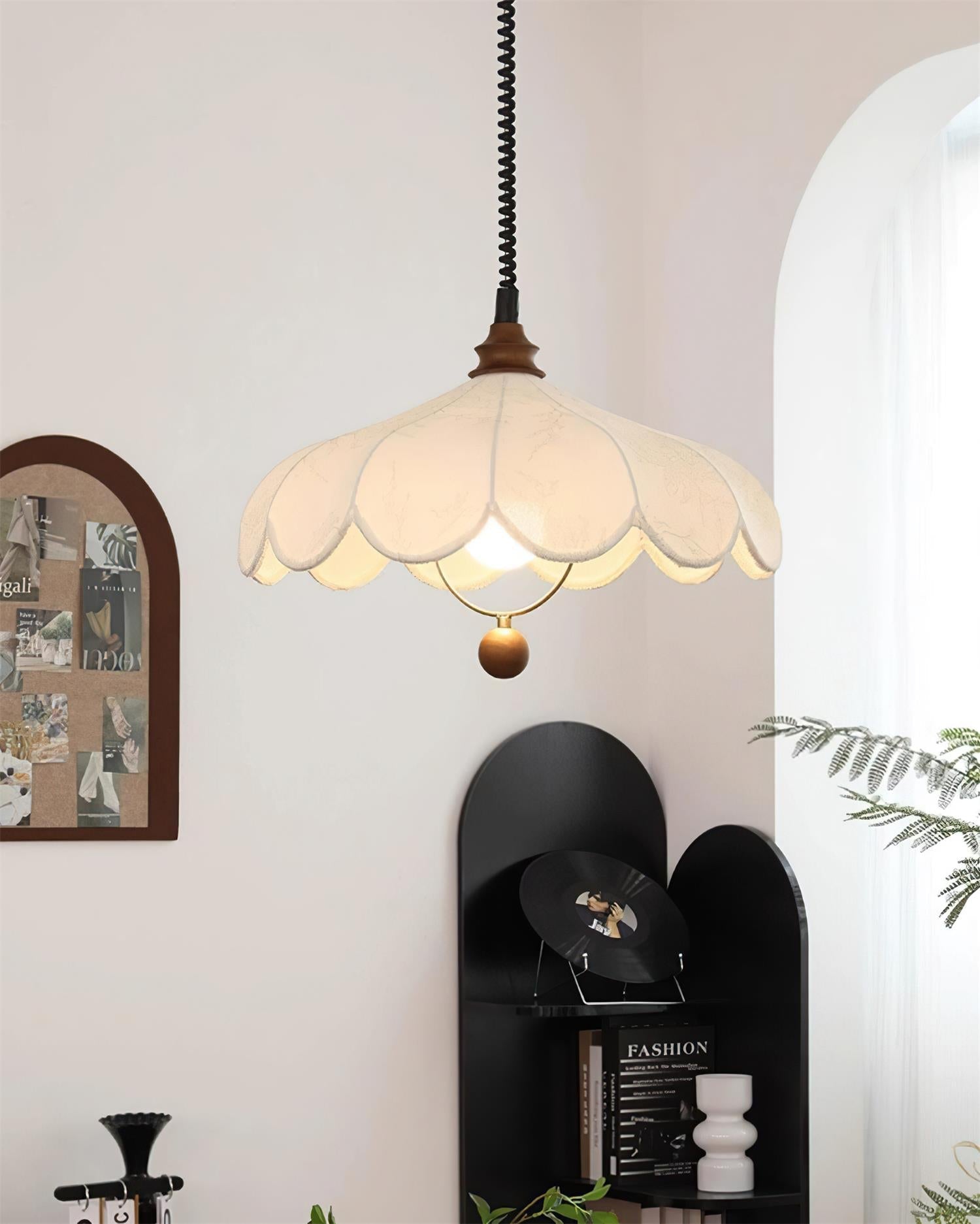 York Pendelleuchte aus Stoff im Vintage-Stil mit Blumenmuster-Letslighting