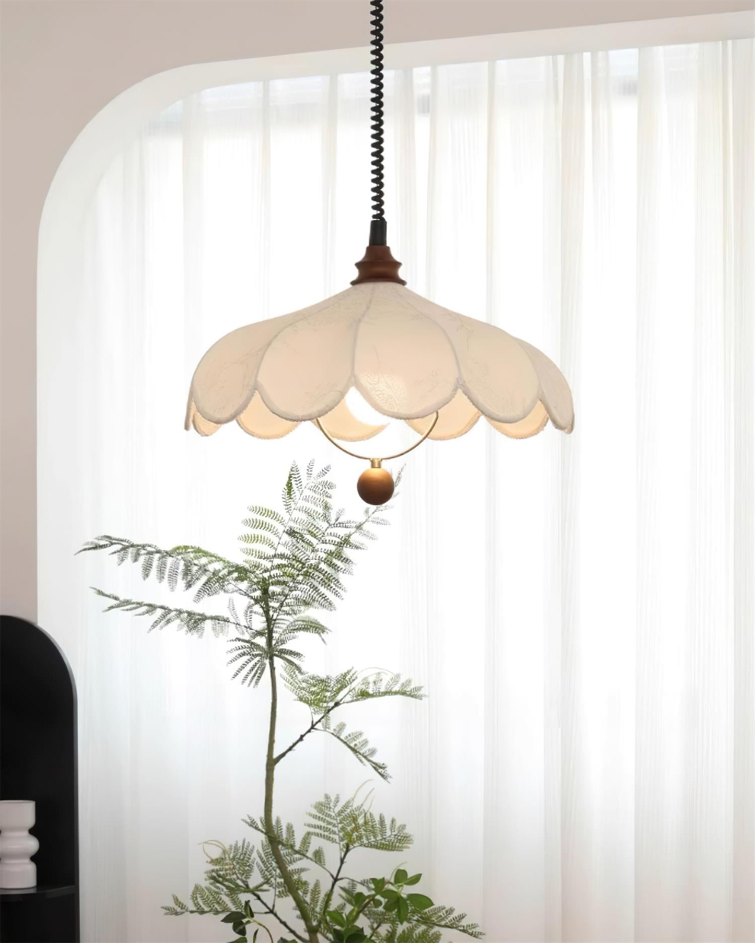 York Pendelleuchte aus Stoff im Vintage-Stil mit Blumenmuster-Letslighting