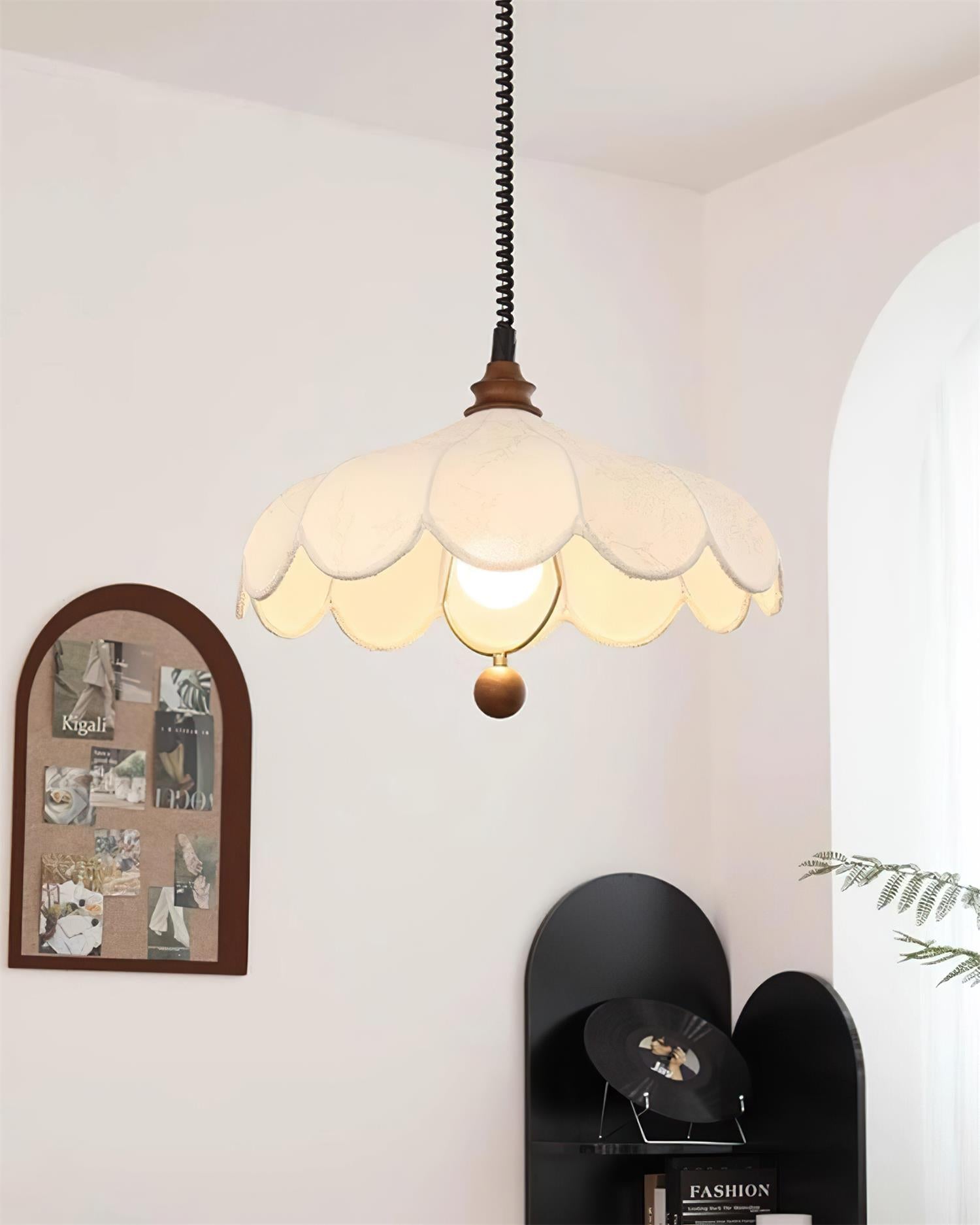 York Pendelleuchte aus Stoff im Vintage-Stil mit Blumenmuster-Letslighting