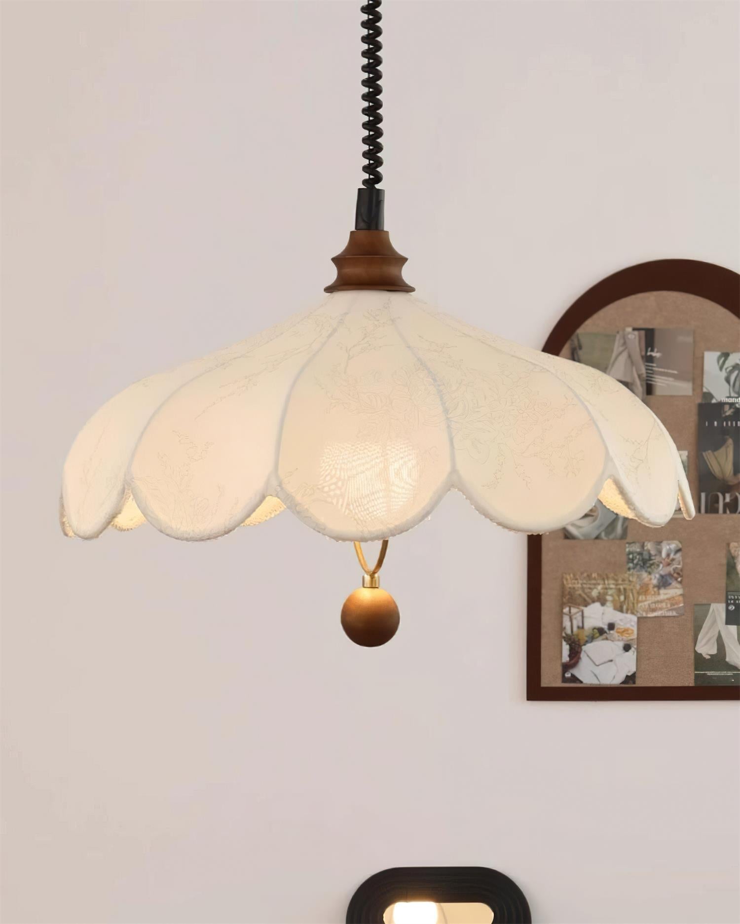 York Pendelleuchte aus Stoff im Vintage-Stil mit Blumenmuster-Letslighting
