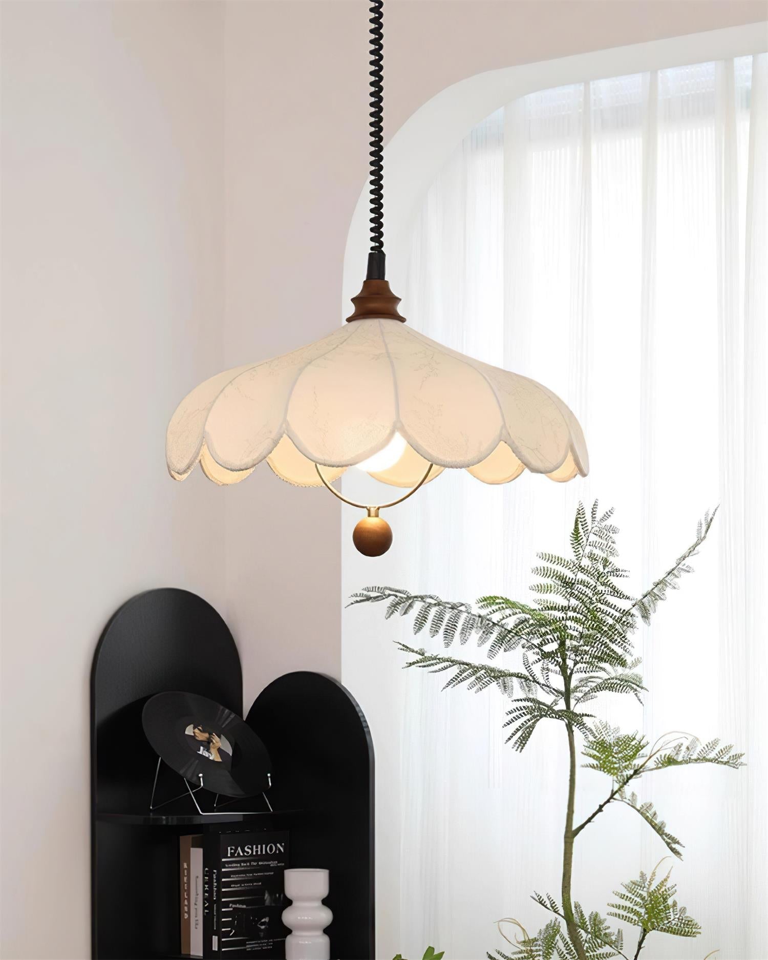 York Pendelleuchte aus Stoff im Vintage-Stil mit Blumenmuster-Letslighting