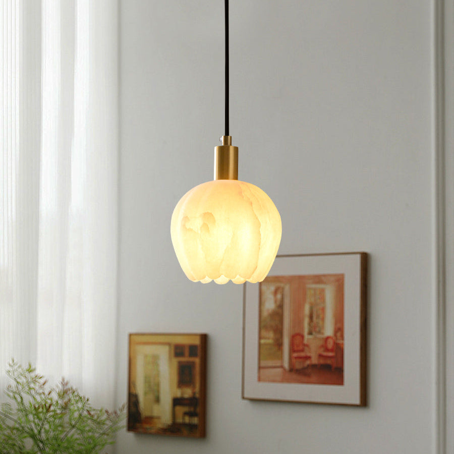 Ritta Pendant Light Flower-shaped Alabaster