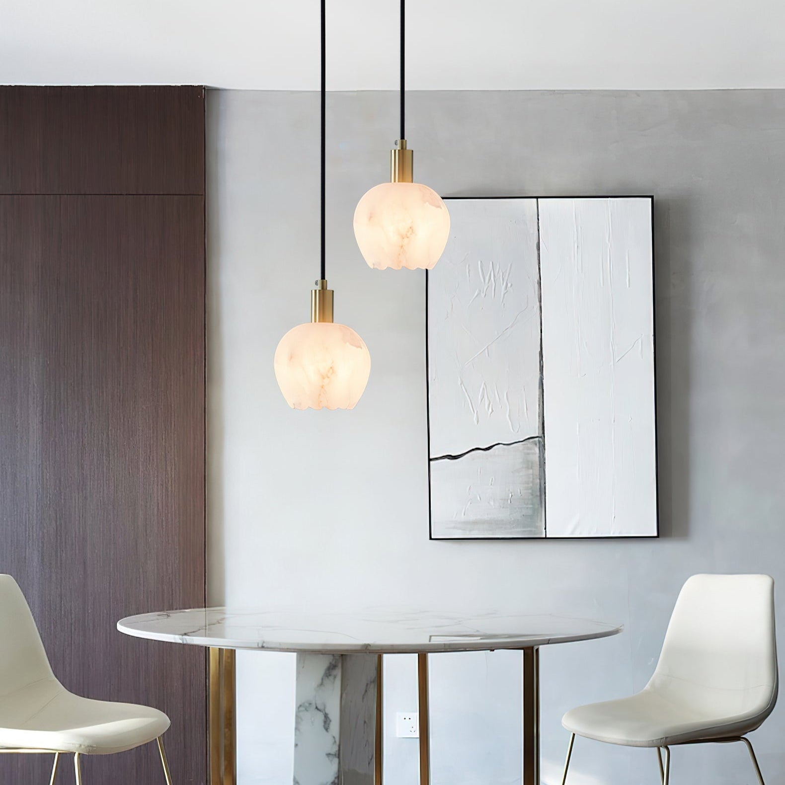 Ritta Pendant Light Flower-shaped Alabaster