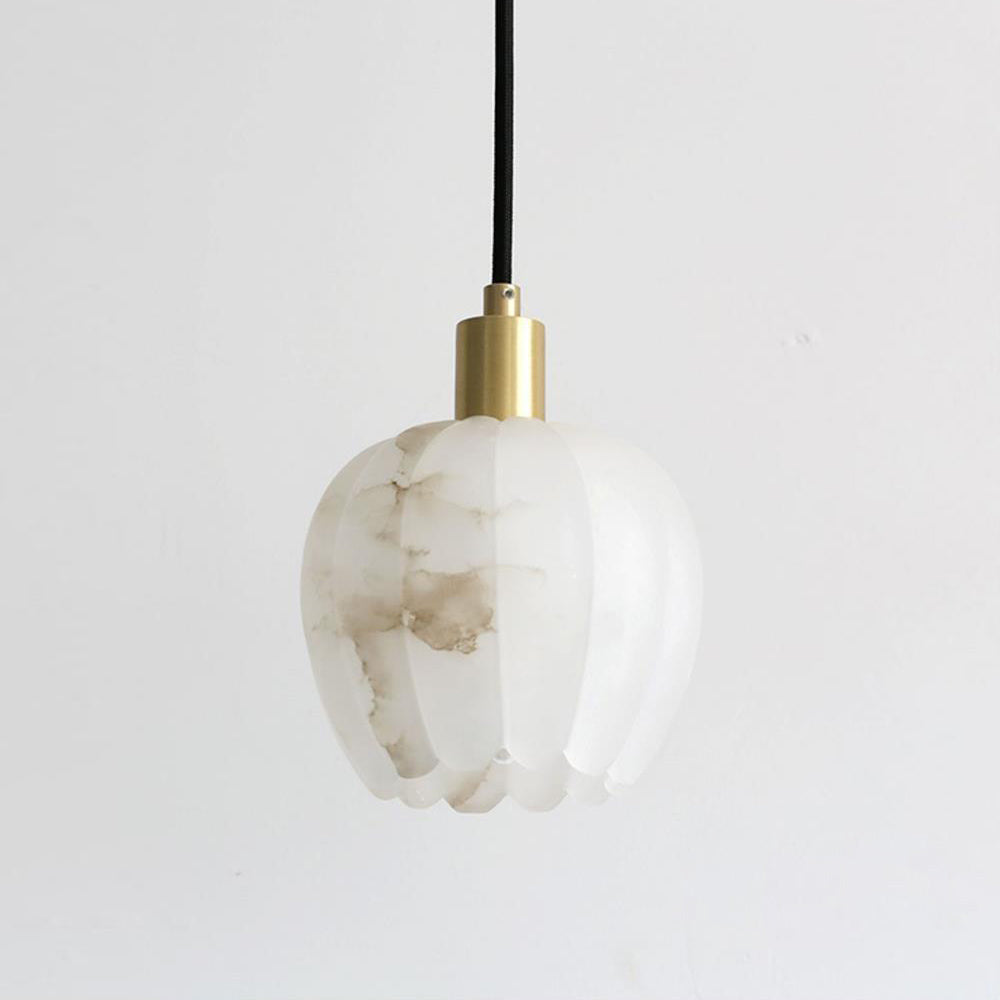 Olraeos Modern Minimalist Brass Alabaster Pendant Light - Letslighting