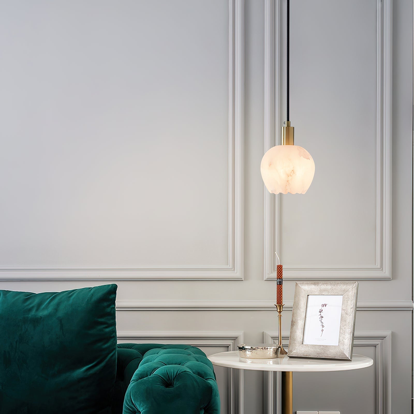 Ritta Pendant Light Flower-shaped Alabaster