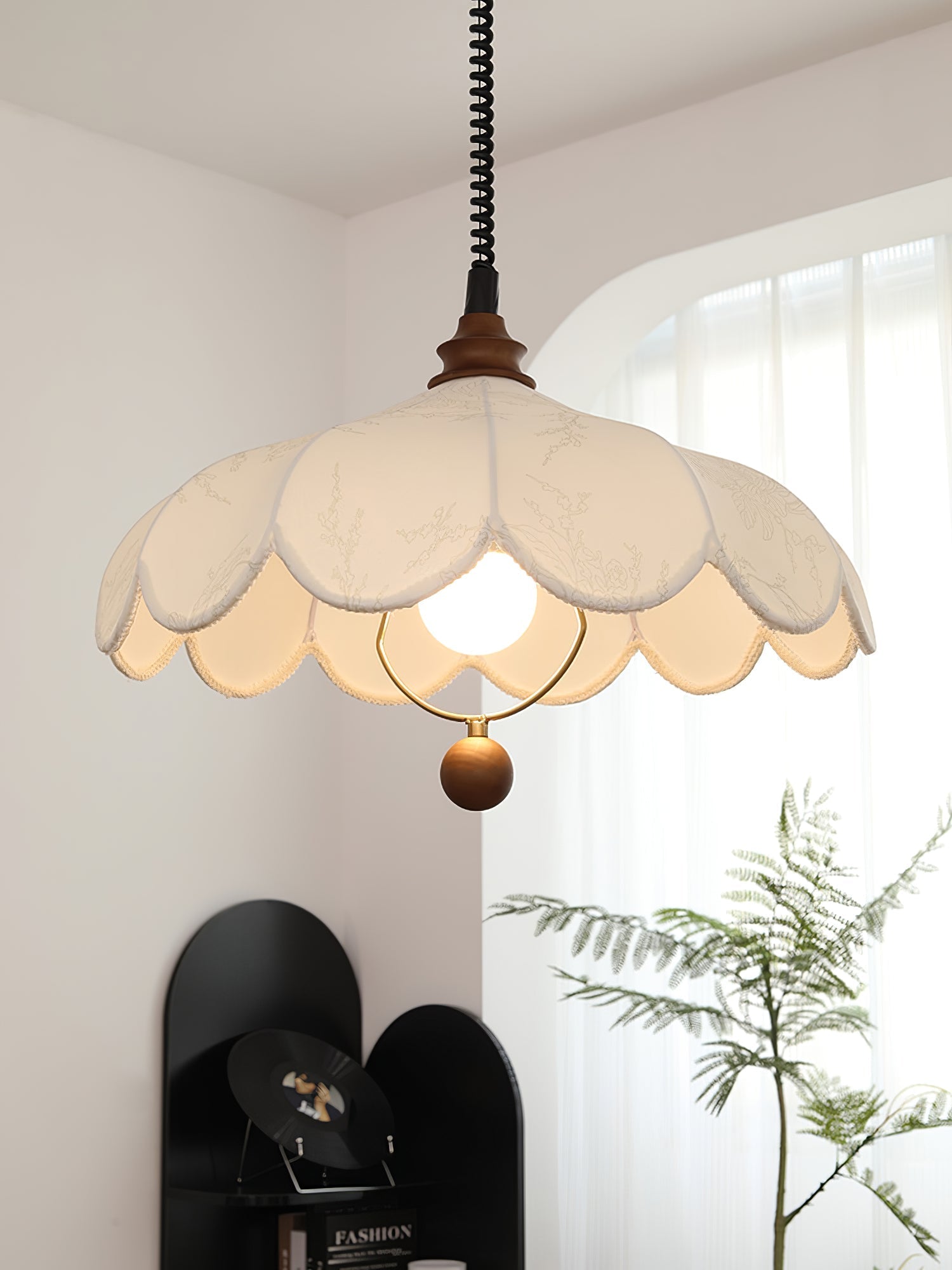 Solarn Stoff & Holz Pendelleuchte-Letslighting