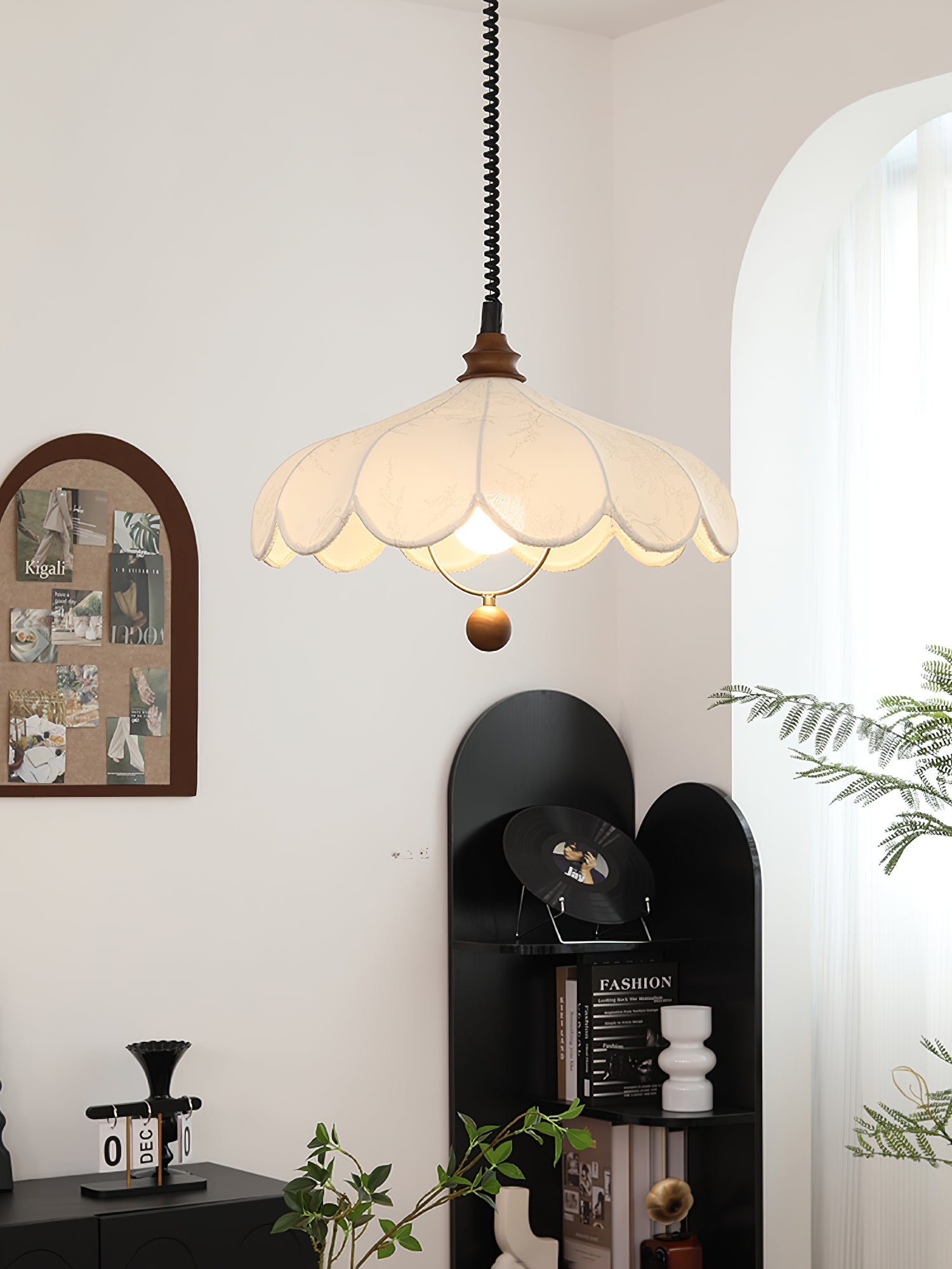 Solarn Stoff & Holz Pendelleuchte-Letslighting