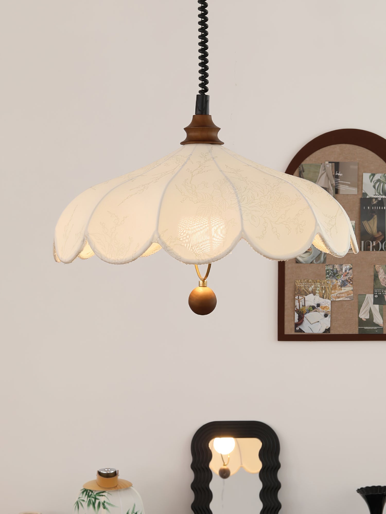 Solarn Stoff & Holz Pendelleuchte-Letslighting