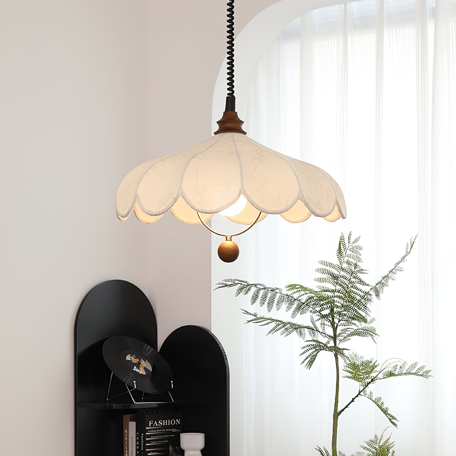 Solarn Stoff & Holz Pendelleuchte-Letslighting