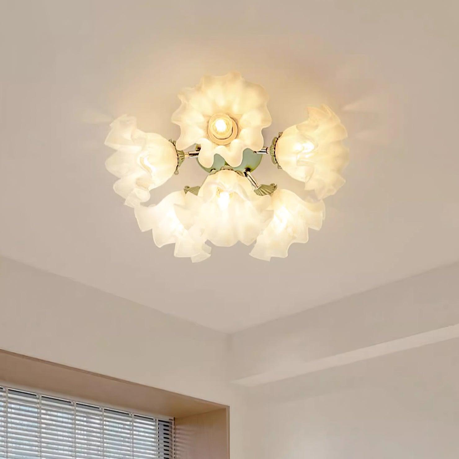 Deckenleuchte Blütenblatt Schirme Wellig Glas Blüte Elegant Blume-Letslighting