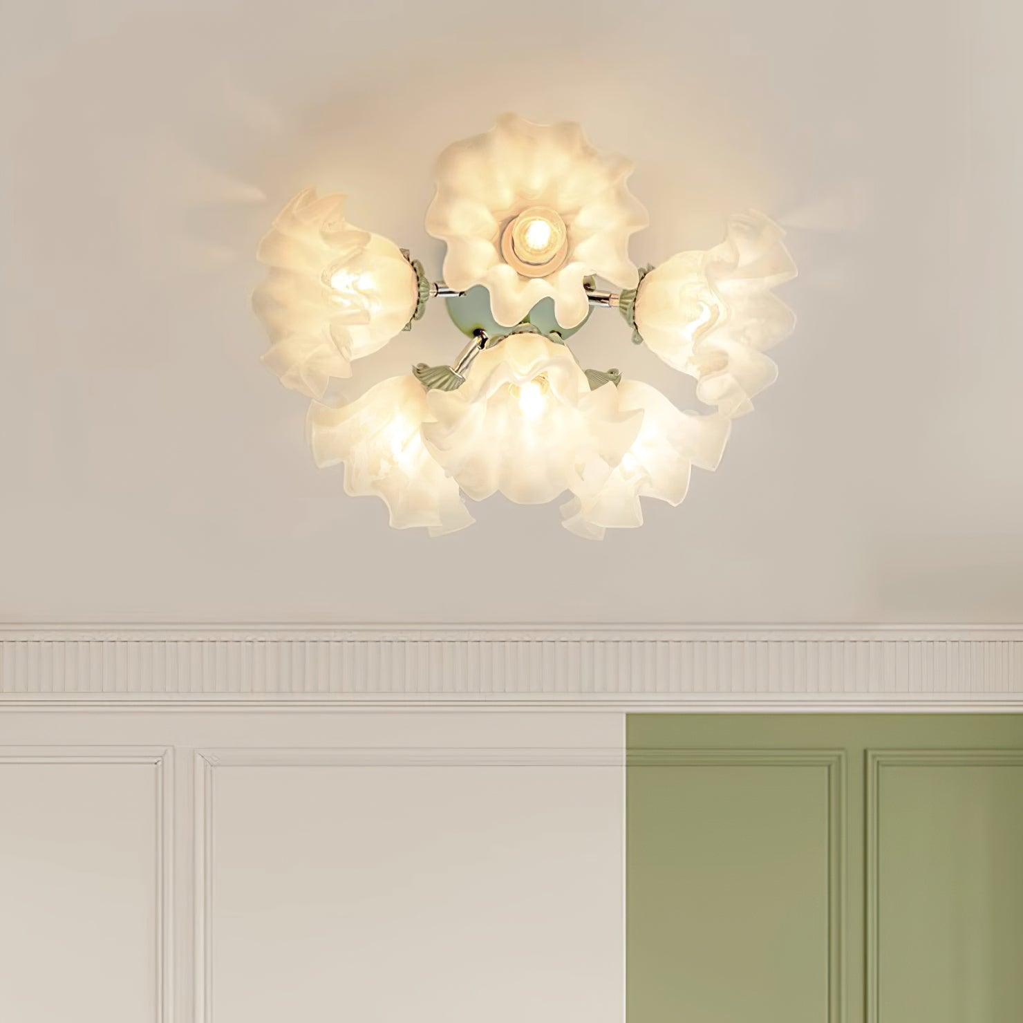Deckenleuchte Blütenblatt Schirme Wellig Glas Blüte Elegant Blume-Letslighting