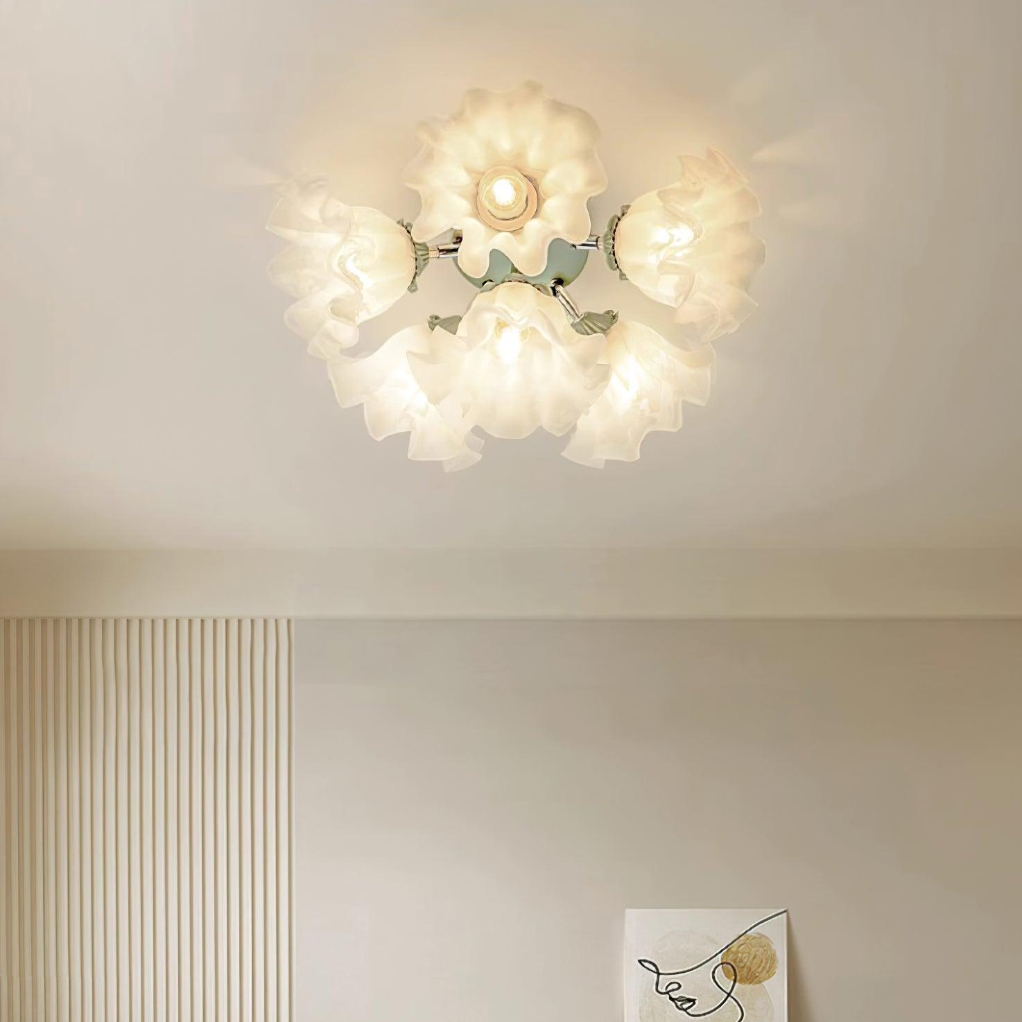 Deckenleuchte Blütenblatt Schirme Wellig Glas Blüte Elegant Blume-Letslighting