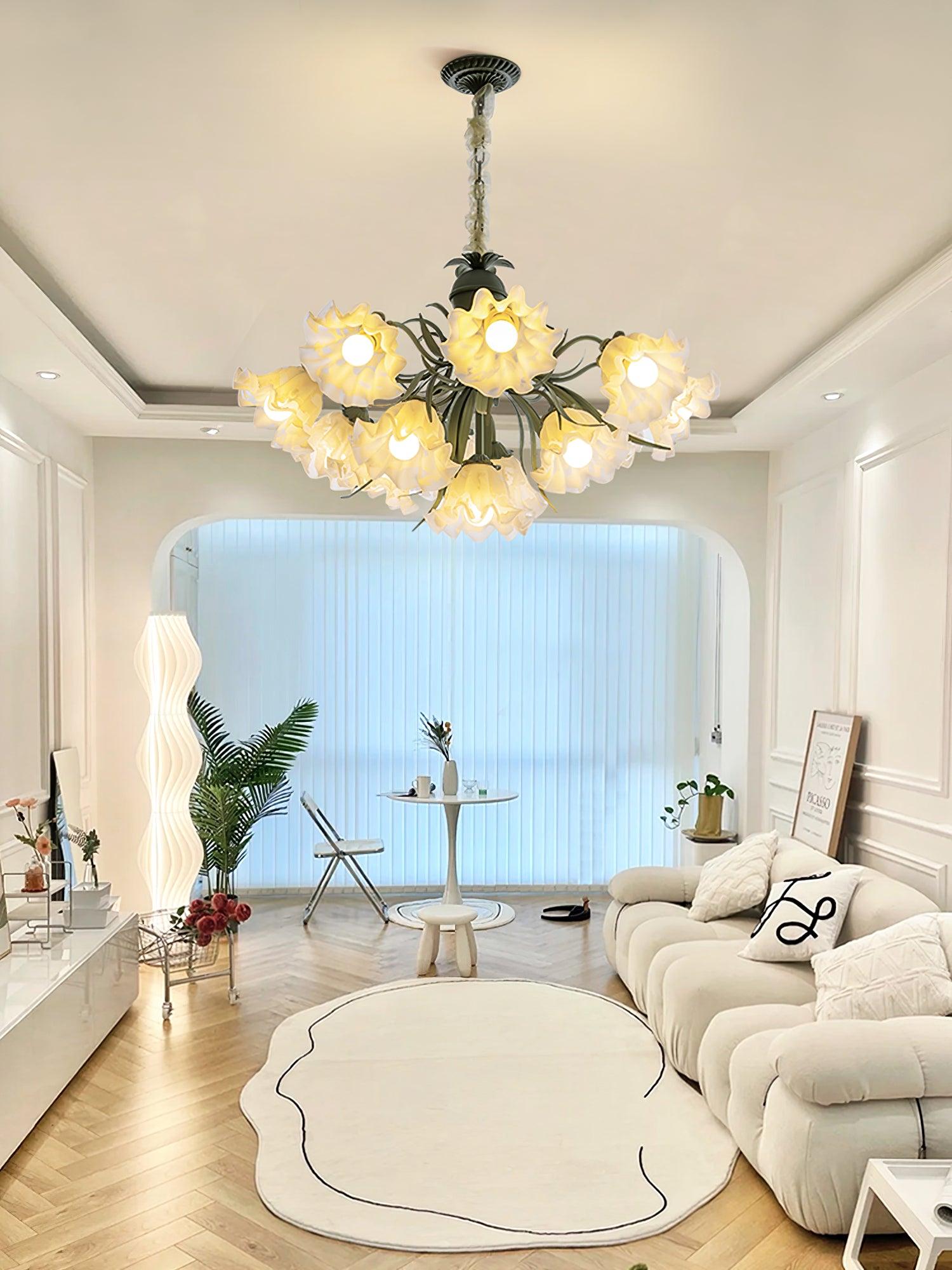 Lustra Kronleuchter Blume mit Blütenblättern und Blättern-Letslighting