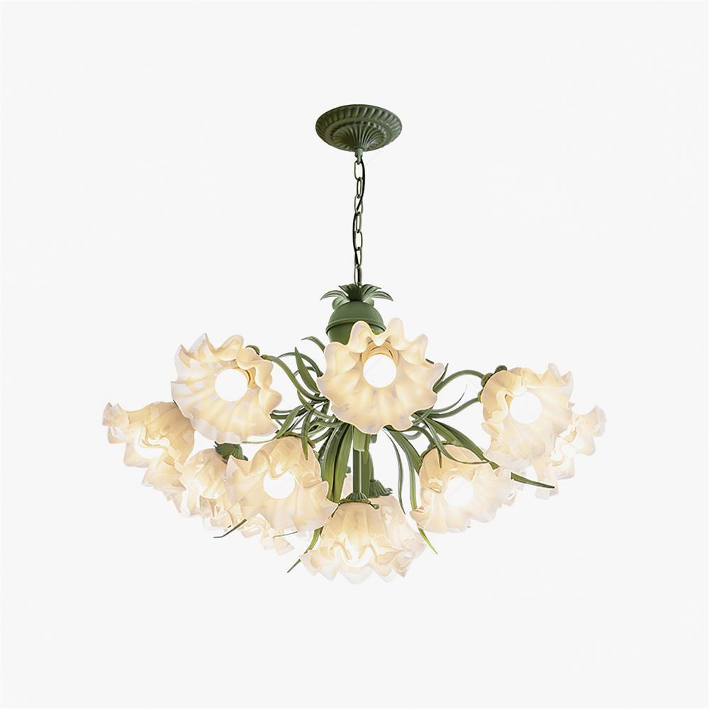 Lustra Kronleuchter Blume mit Blütenblättern und Blättern-Letslighting
